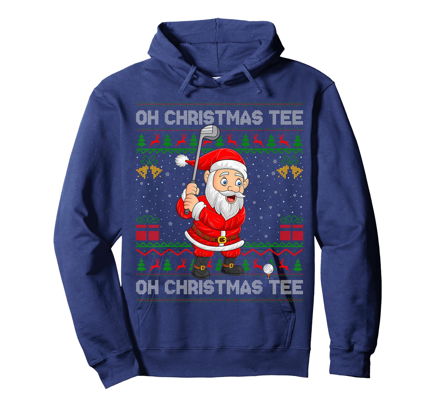 Funny Golfing Golfer Ugly Christmas Santa Playing Golf T-Shirt