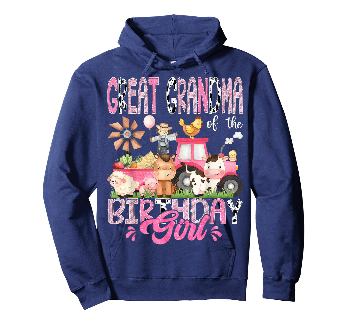 Great Grandma of The Birthday Girl Pink Farm Cow Truck T-Shirt