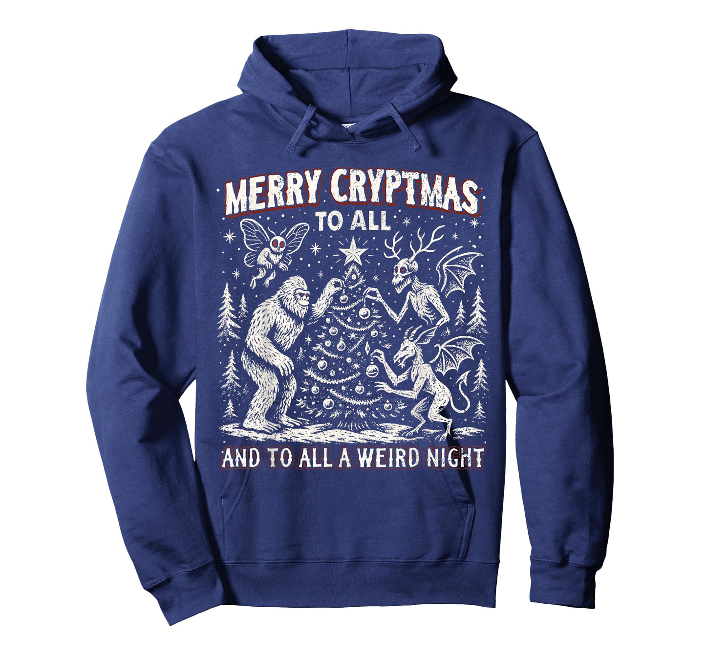 Merry Cryptmas Weird Night Cryptid Holiday Art T-Shirt