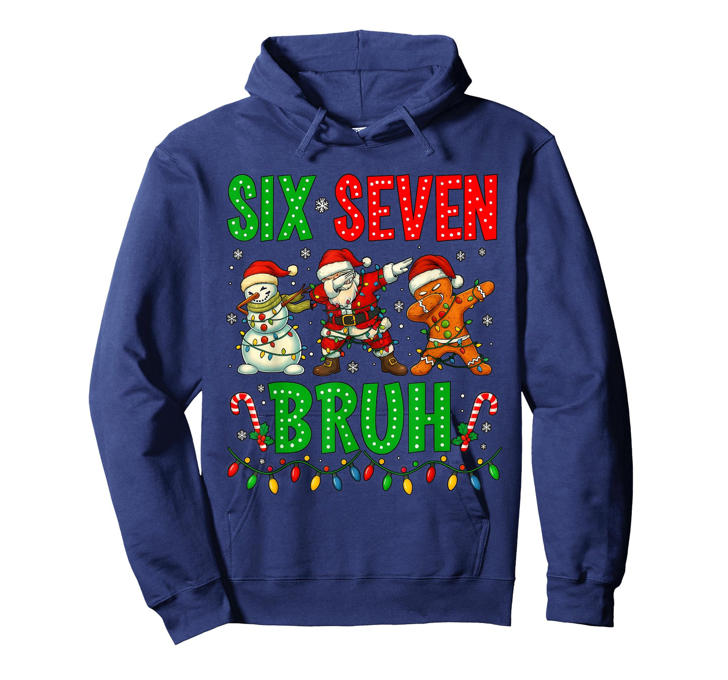 Six Seven 6 7 Meme Dabbing Santa Gingerbread Christmas Bruh T-Shirt