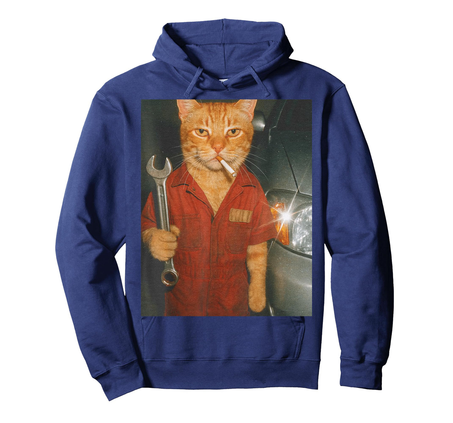 Funny Cat Mechanic Smoking Car Garage Kitty Meme Gen Z Dad T-Shirt