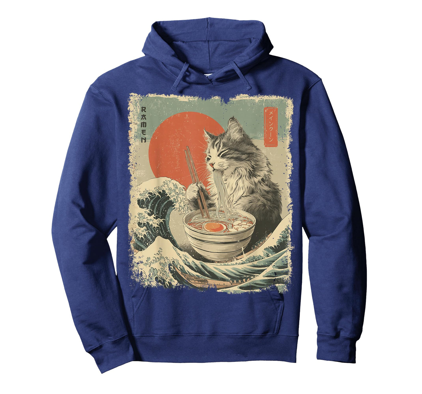Maine Coon Cat Vintage Ramen Japanese Noodles T-Shirt