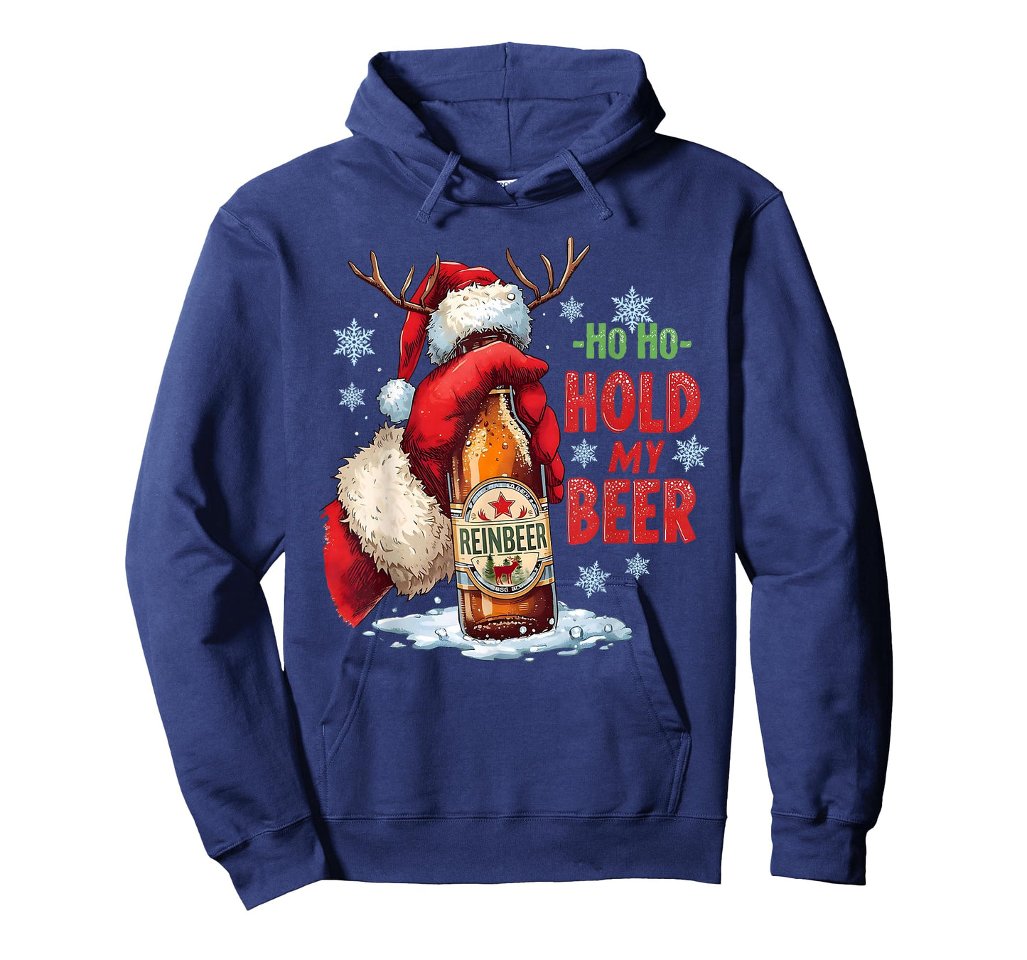 Ho Hold My Beer Funny Santa Holding Beer Christmas Drinking T-Shirt