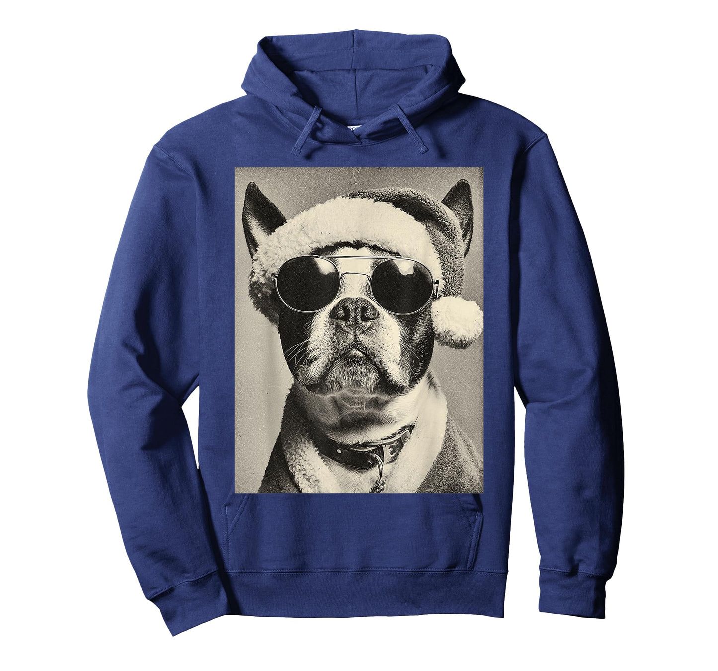 Boston Terrier with Sunglasses Retro Christmas Festive Dog T-Shirt