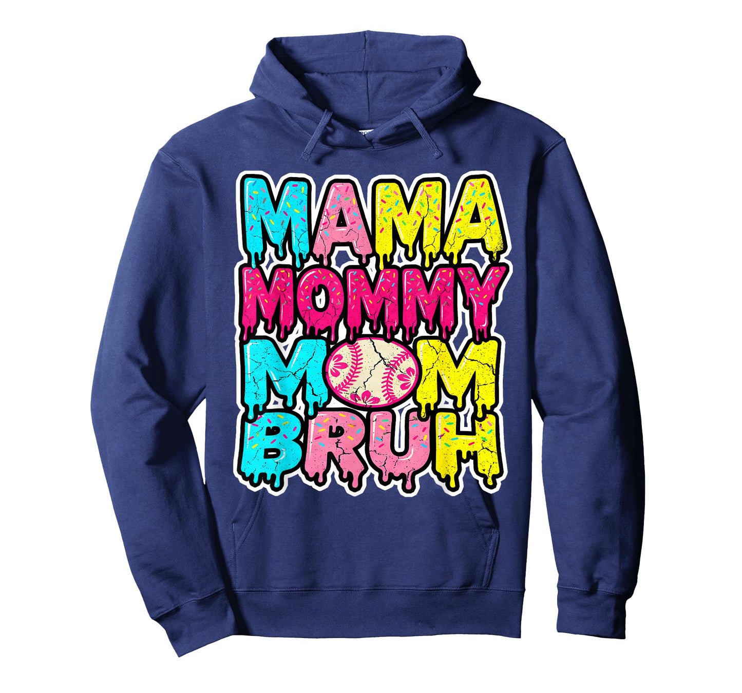 Retro Mama Mommy Mom Bruh Baseball Women Funny Girls T-Shirt