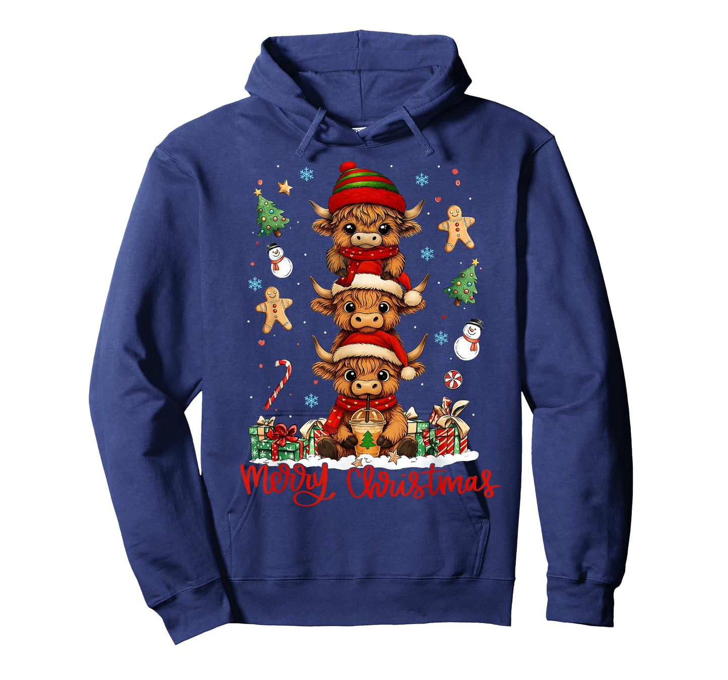 Merry Christmas Heifer Highland Cows Lover Men Women Kid T-Shirt
