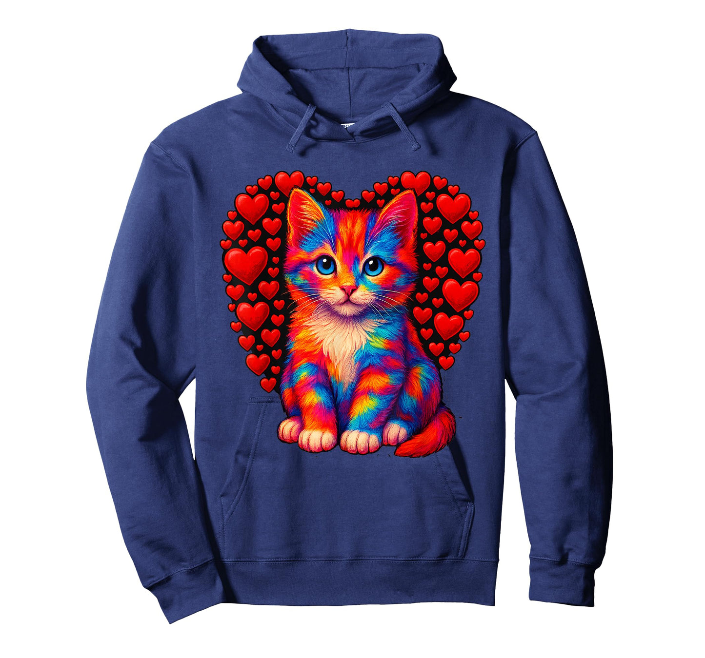 Cute Multicolor Cat Heart Valentines Day for Kitties Lovers T-Shirt