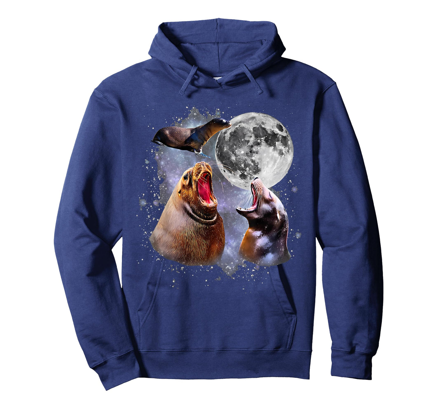 Retro Three California Sea Lion Moon Ocean Marine Animal T-Shirt