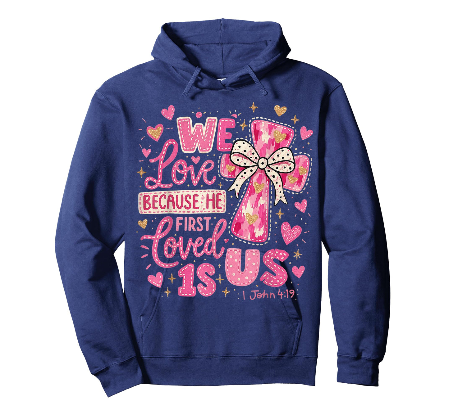 HUGvyn He First Loved US Christian Valentine Jesus Cross Bow T-Shirt