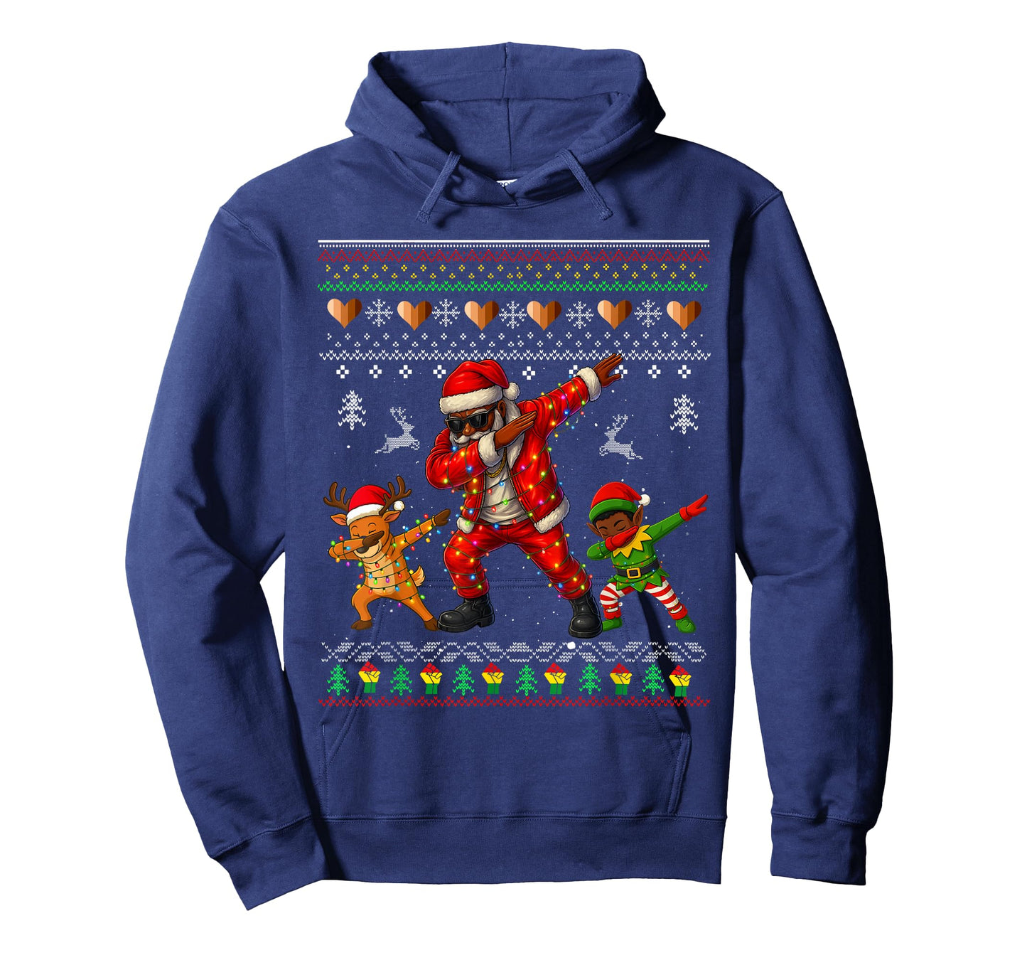 Ugly Christmas Black African American Santa Claus Xmas 2025 T-Shirt