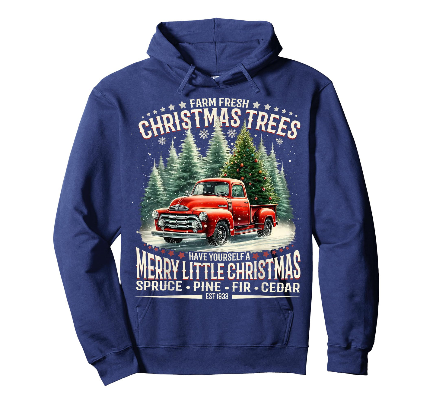 Farm Fresh Christmas Trees Vintage Truck Design T-Shirt