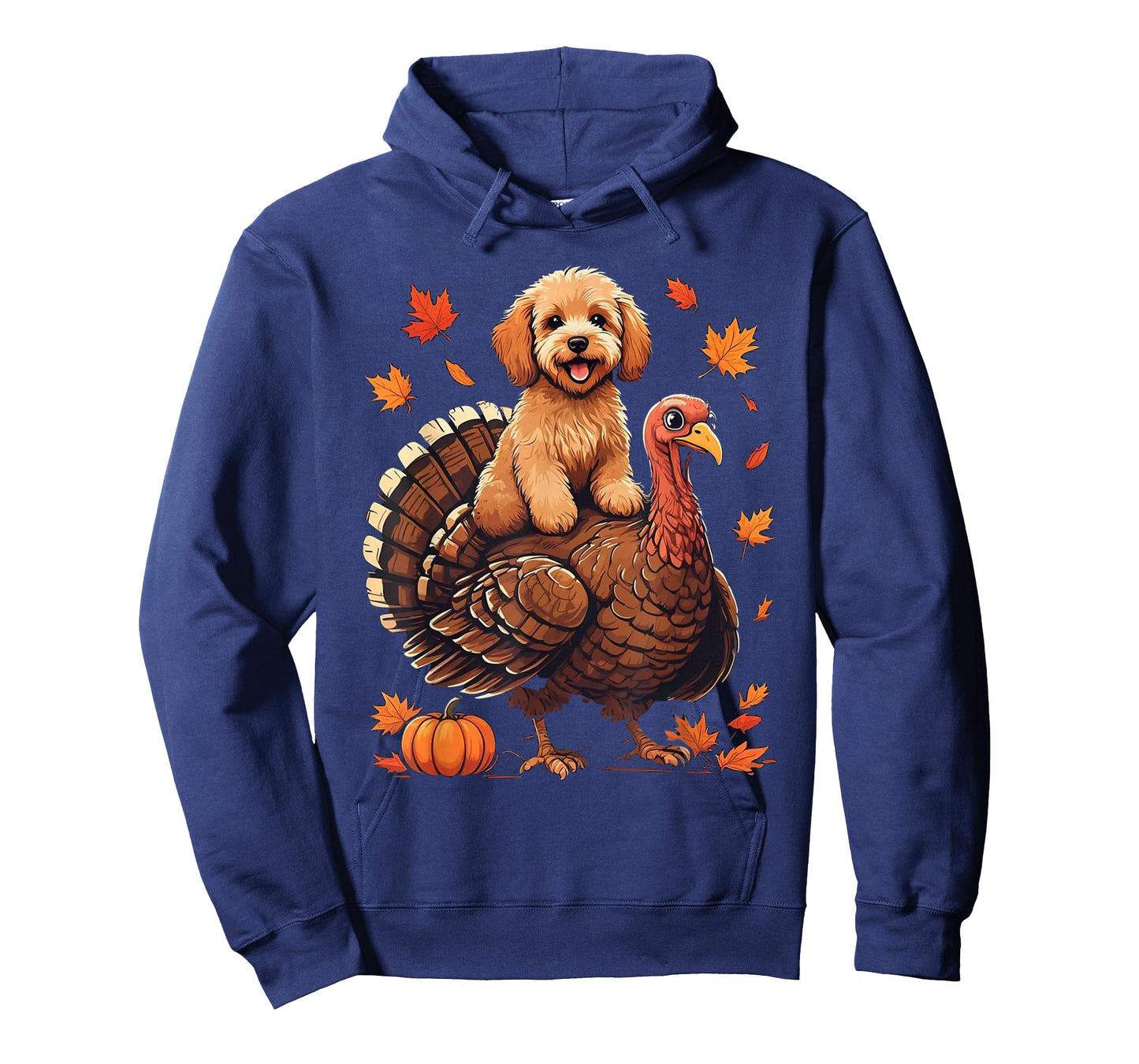 Cavapoo Riding Turkey Thanksgiving Day for Mom Dad Kids T-Shirt
