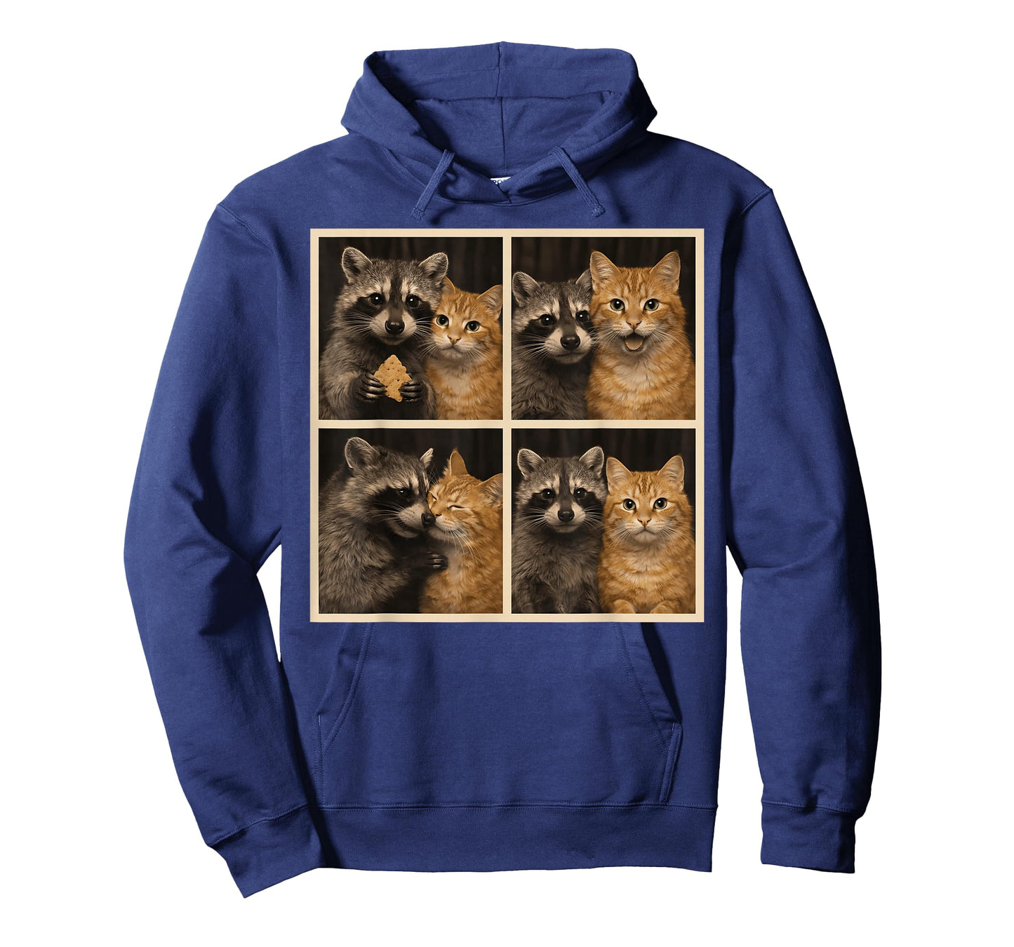 Funny Orange Cat and Raccoon Photobooth Selfie Valentine Men T-Shirt