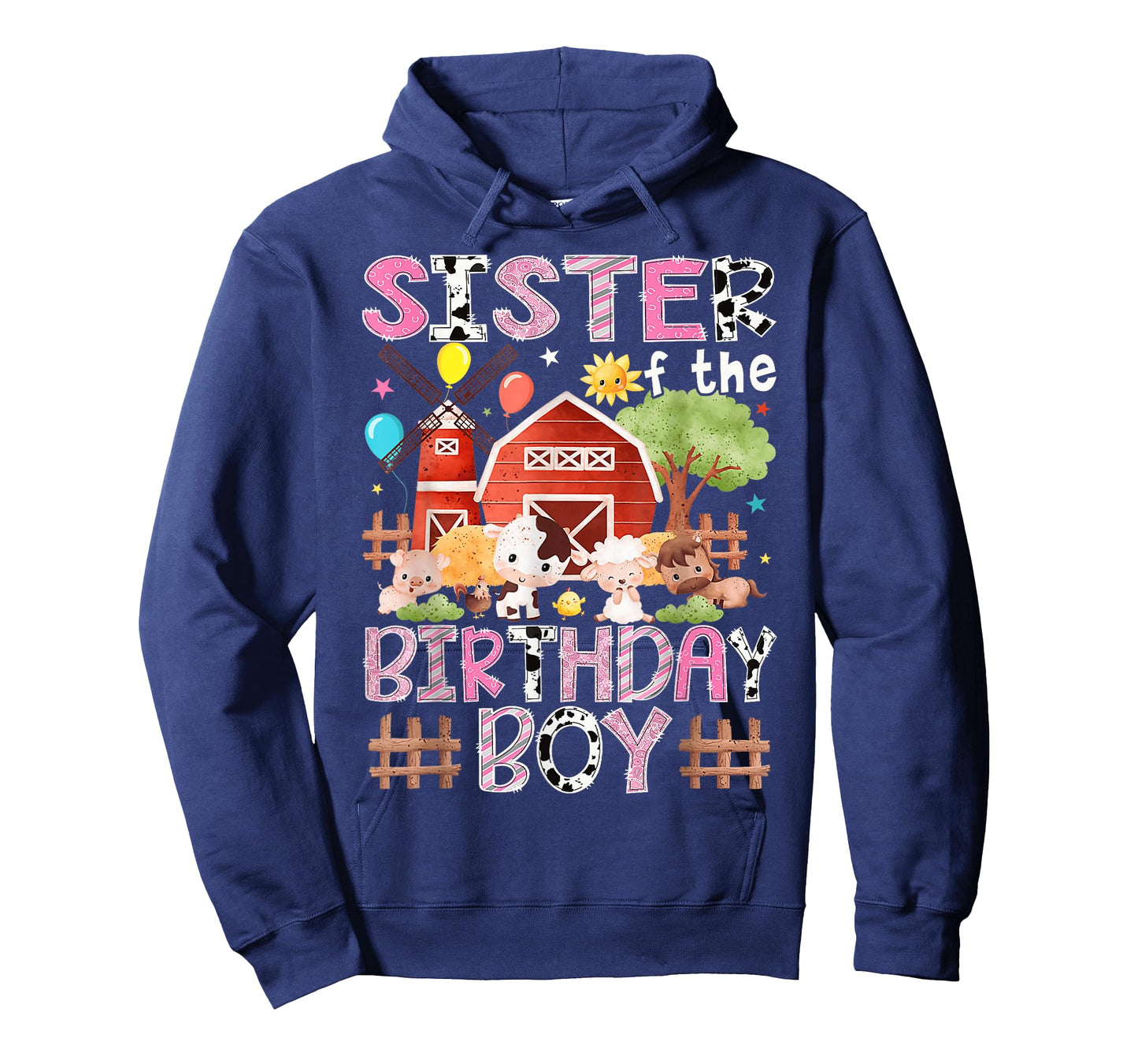 Sister of The Birthday Boy Farm Animals Matching T-Shirt