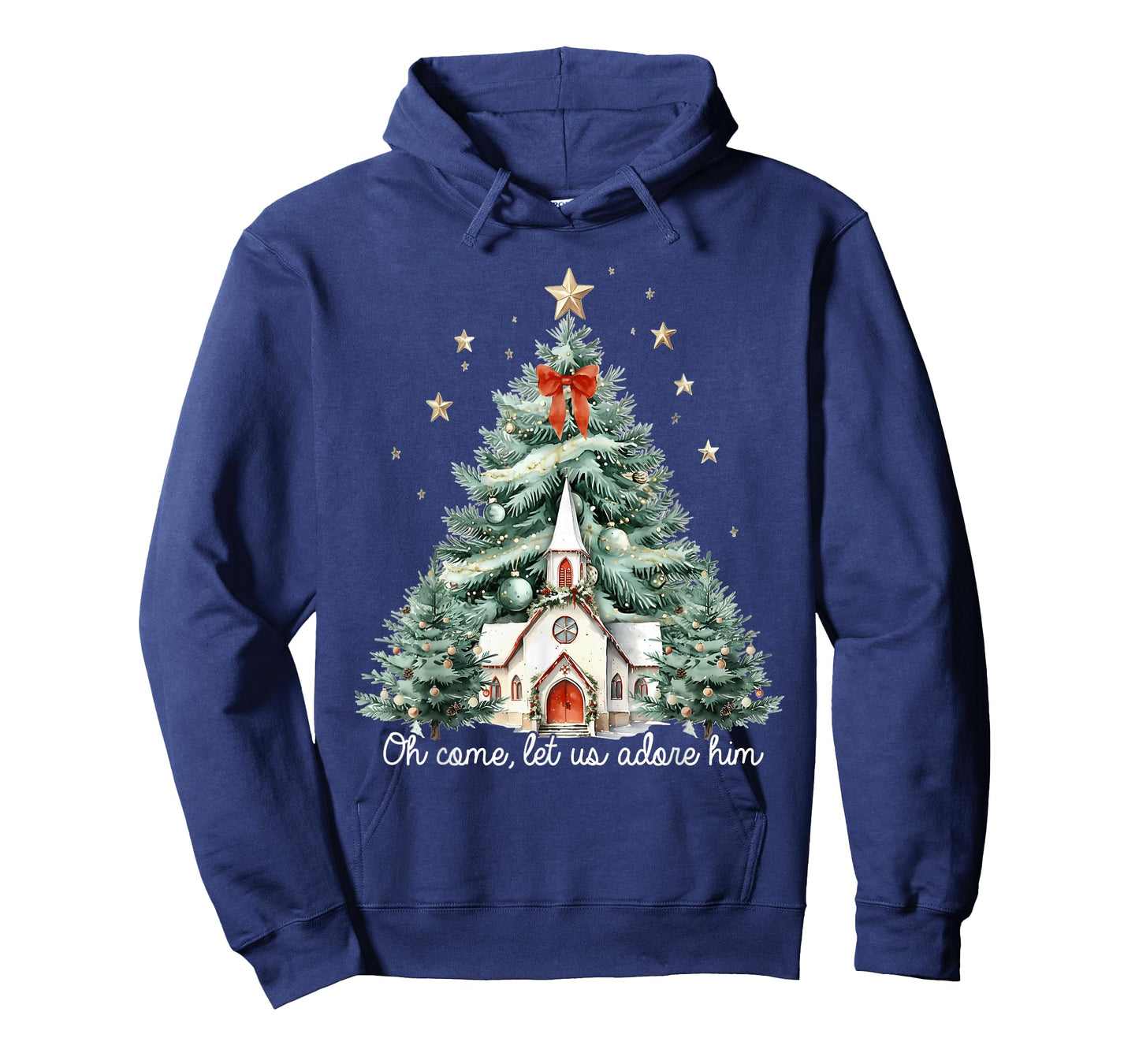 Oh Come Let Us Adore Him Christian Jesus Christmas Pajamas T-Shirt