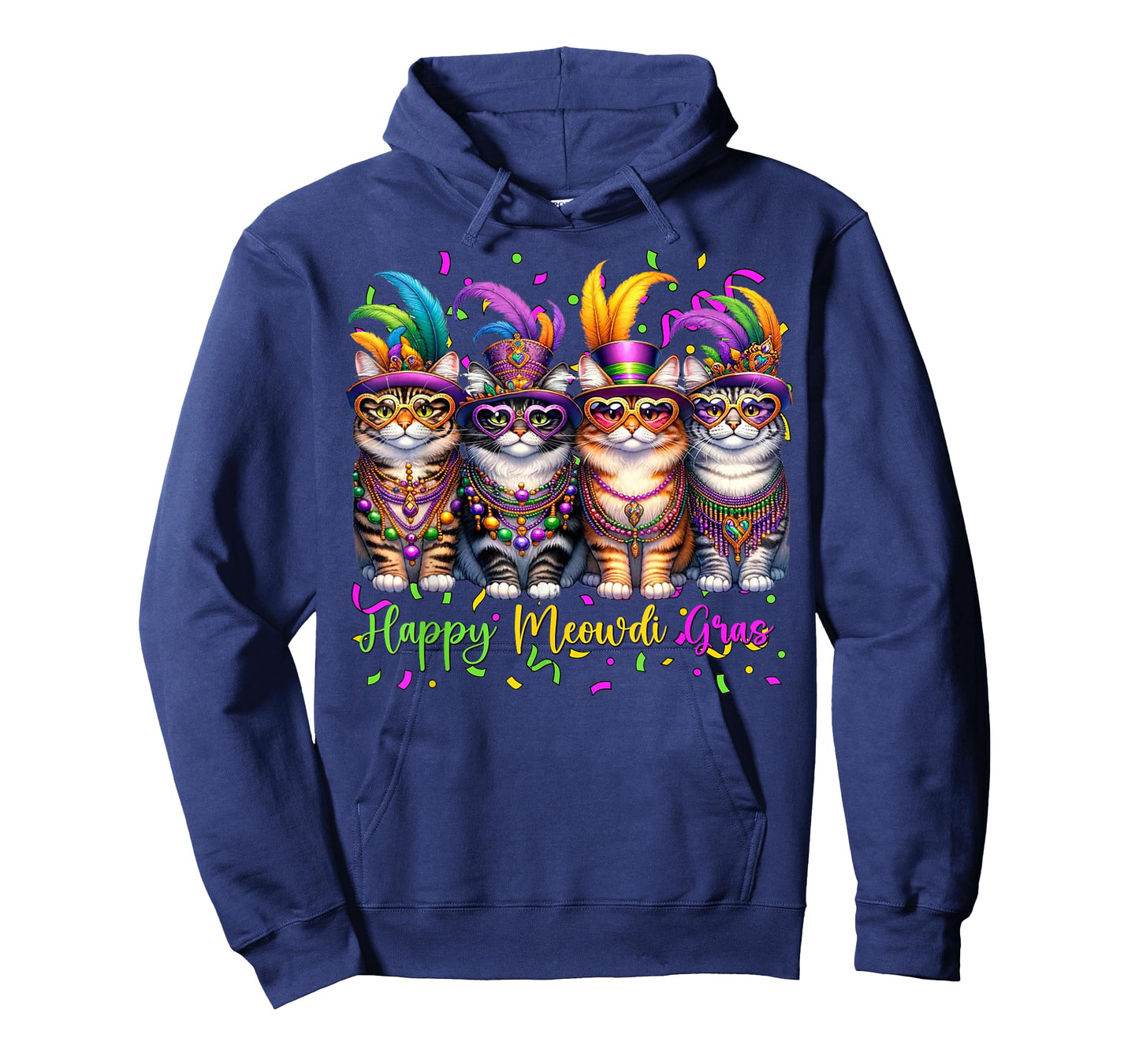 Mardi Gras Carnival Cat Mask Happy Meowdi Gras Cat Lover T-Shirt