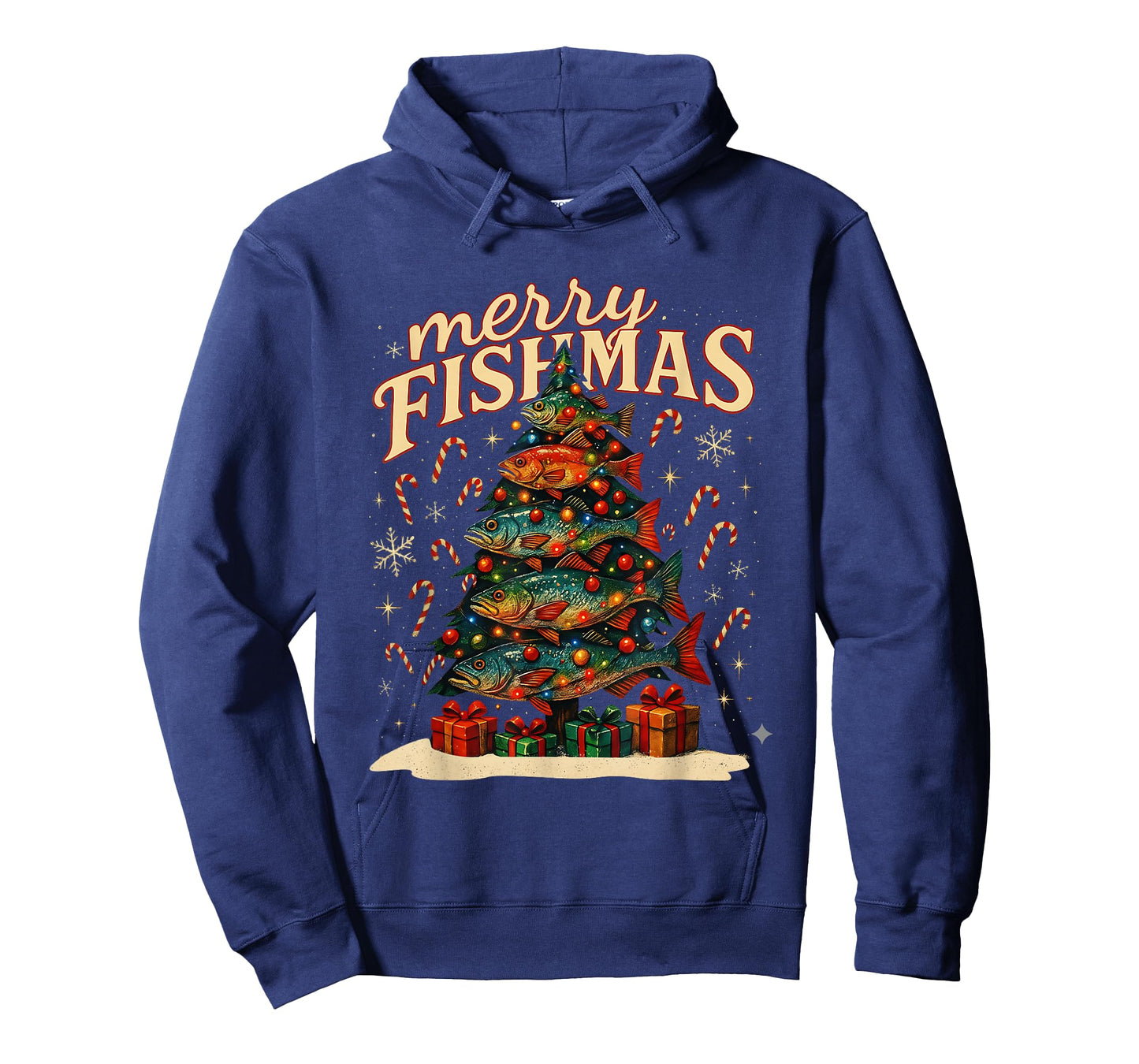 Merry Fishmas Funny Fishing Christmas Design T-Shirt
