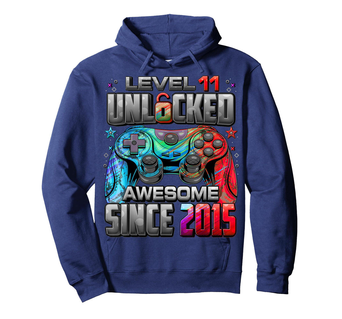 Level 11 Unlocked Awesome Since 2015 11th Birthday Gaming T-Shirt
