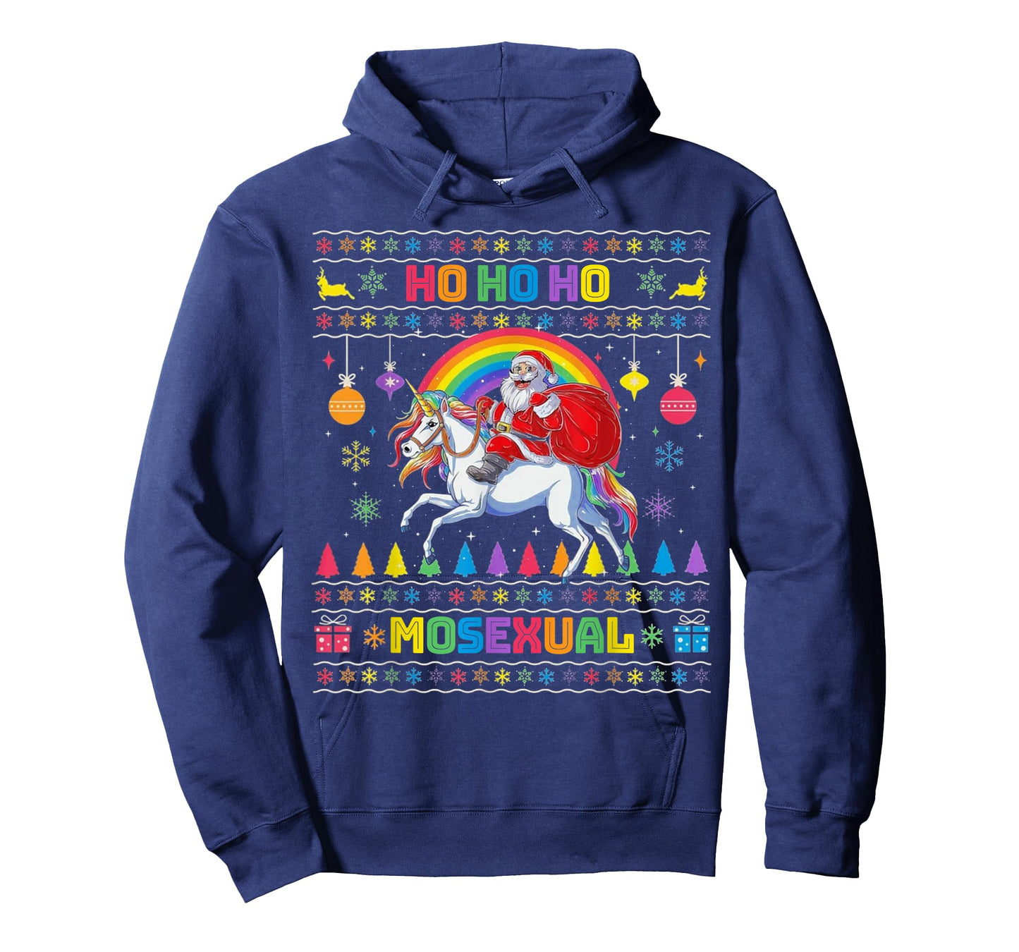 Christmas Ho Ho Ho Mosexual Gay Santa Riding Horse LGBT T-Shirt