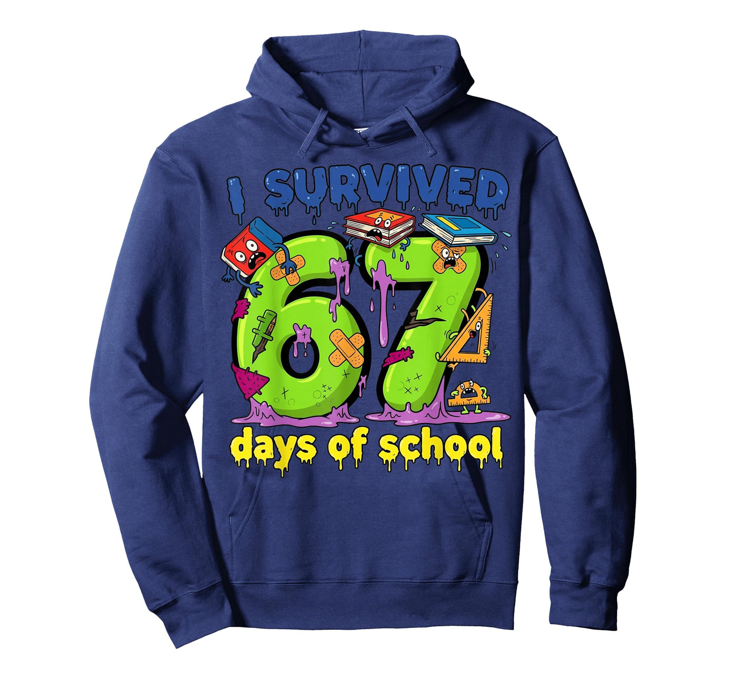 I Survived 67 Days of School Teachers Students Monster 67 T-Shirt