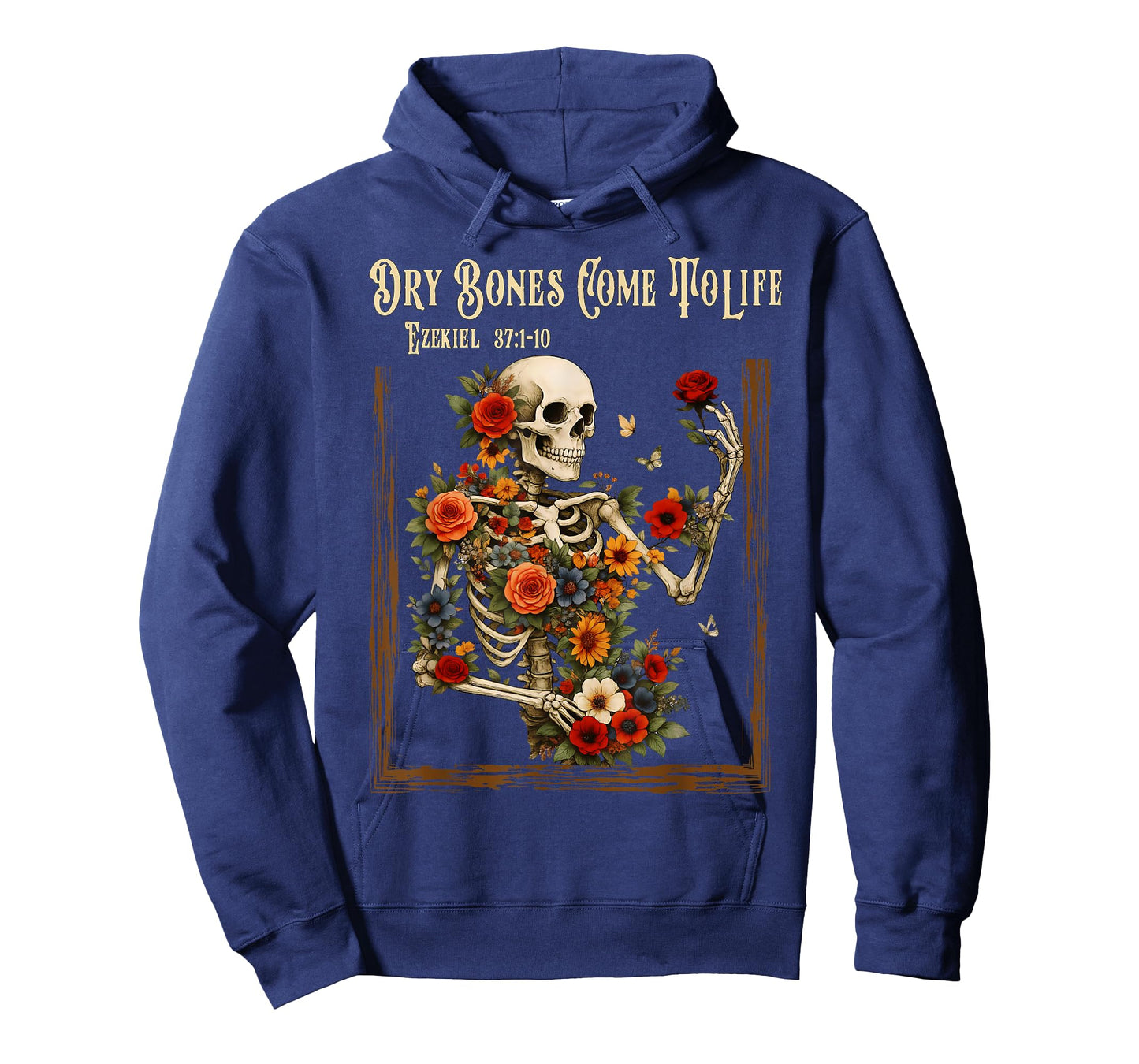 Dry Bones Come to Life Funny Skeleton Floral Christian Faith T-Shirt
