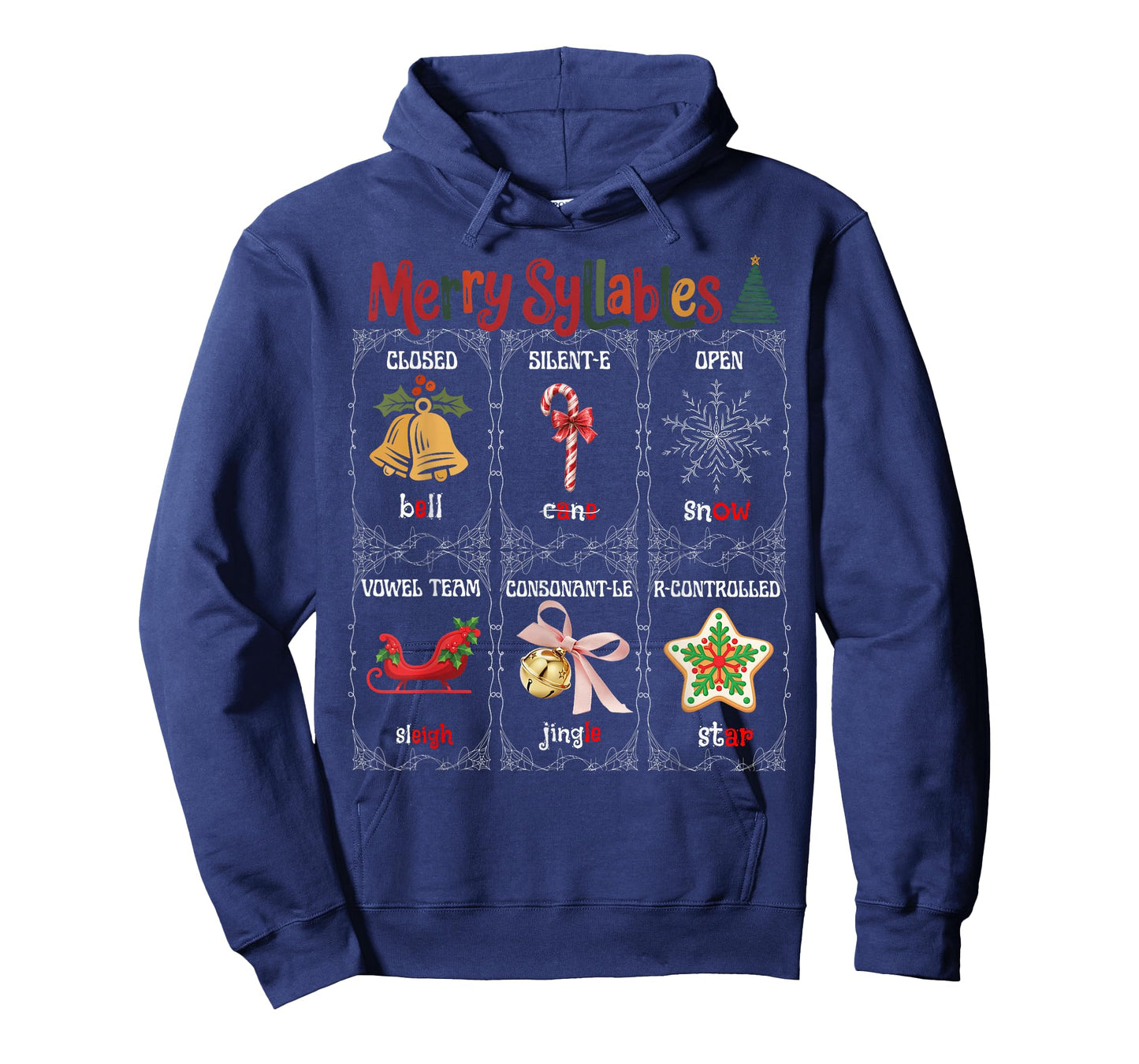 Merry Syllables Teacher Funny Christmas Educational Kids T-Shirt