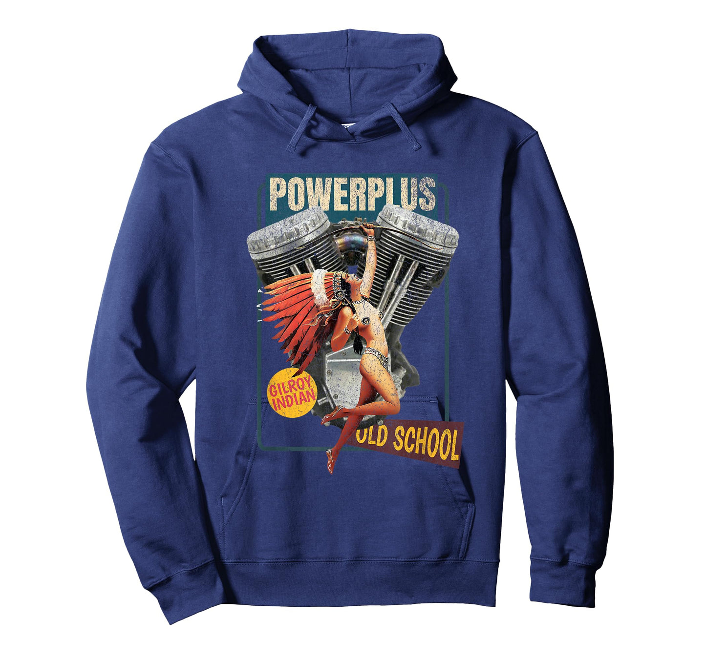Gilroy Indian Powerplus Bottlecap Old School Biker Moto T-Shirt
