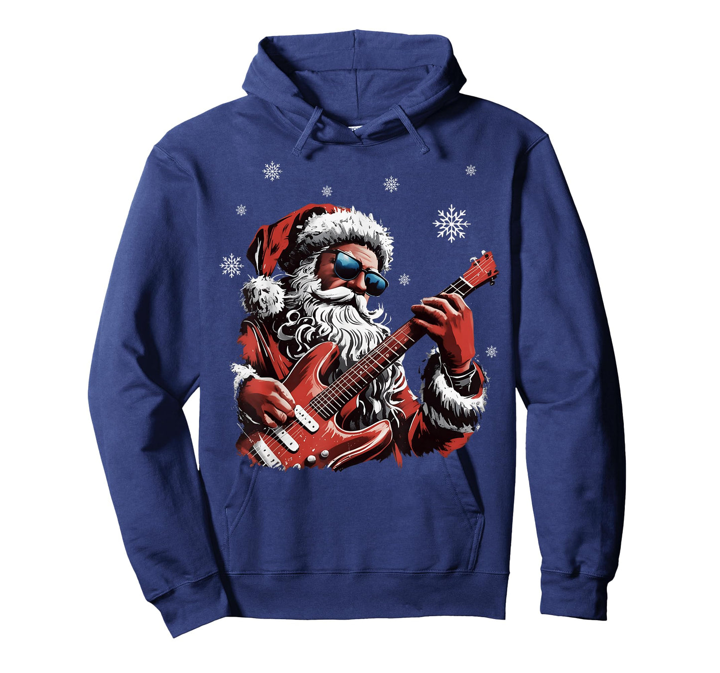 Funny Christmas Rock Santa Claus Playing Guitar Men Boy Kid T-Shirt