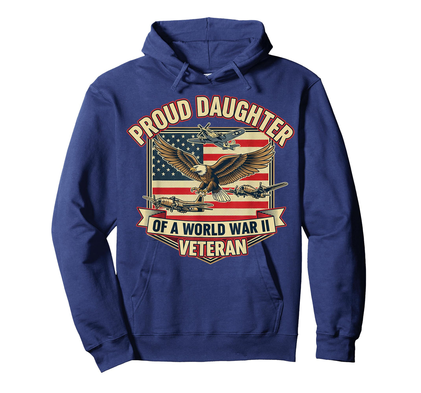 Proud Daughter of a World War II Veteran American Flag Eagle T-Shirt