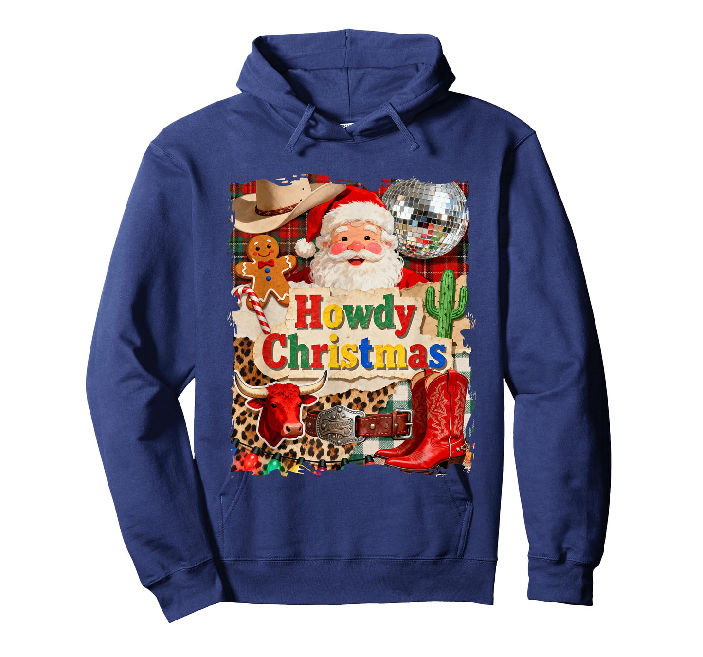 Howdy Christmas Western Santa Claus Xmas Cowboy Boots Women T-Shirt