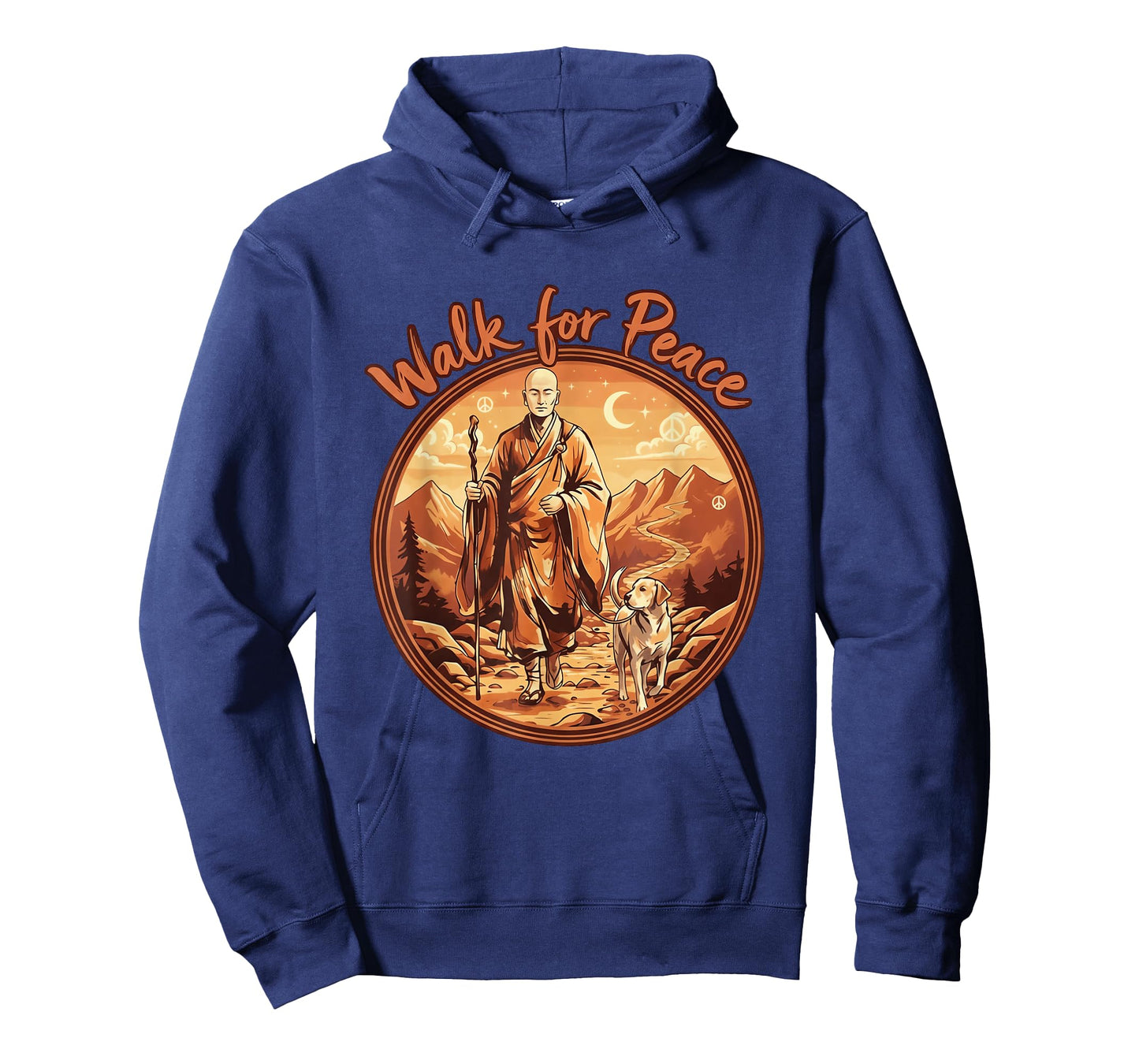 Walk for Peace Buddhist Monk and Labrador Illustration T-Shirt