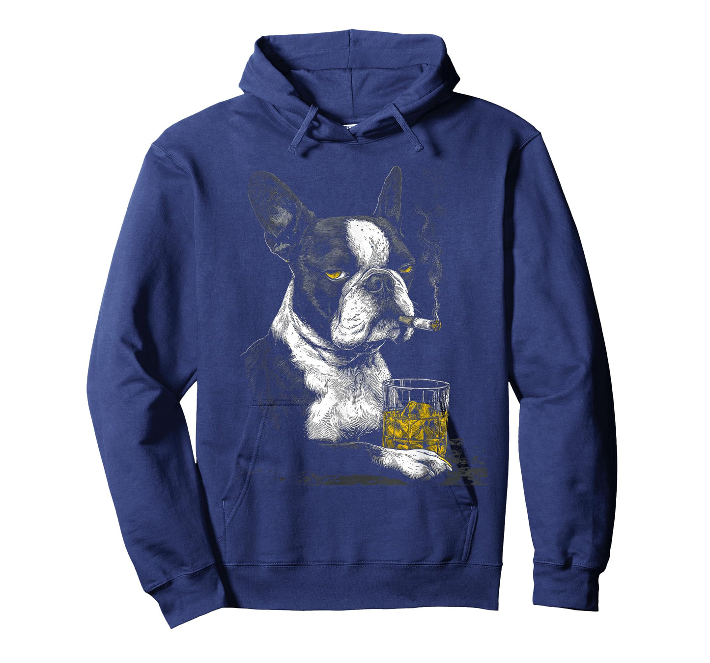 Boston Terrier Smoking Cigarette Whisky Lover Funny Dog T-Shirt