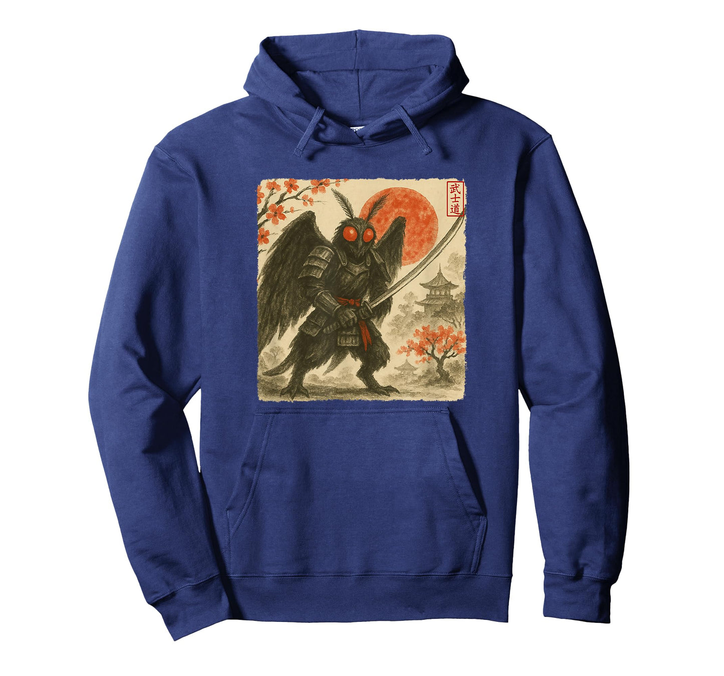 Mothman Samurai Japanese Warrior Costume Sumi-e Art Funny T-Shirt