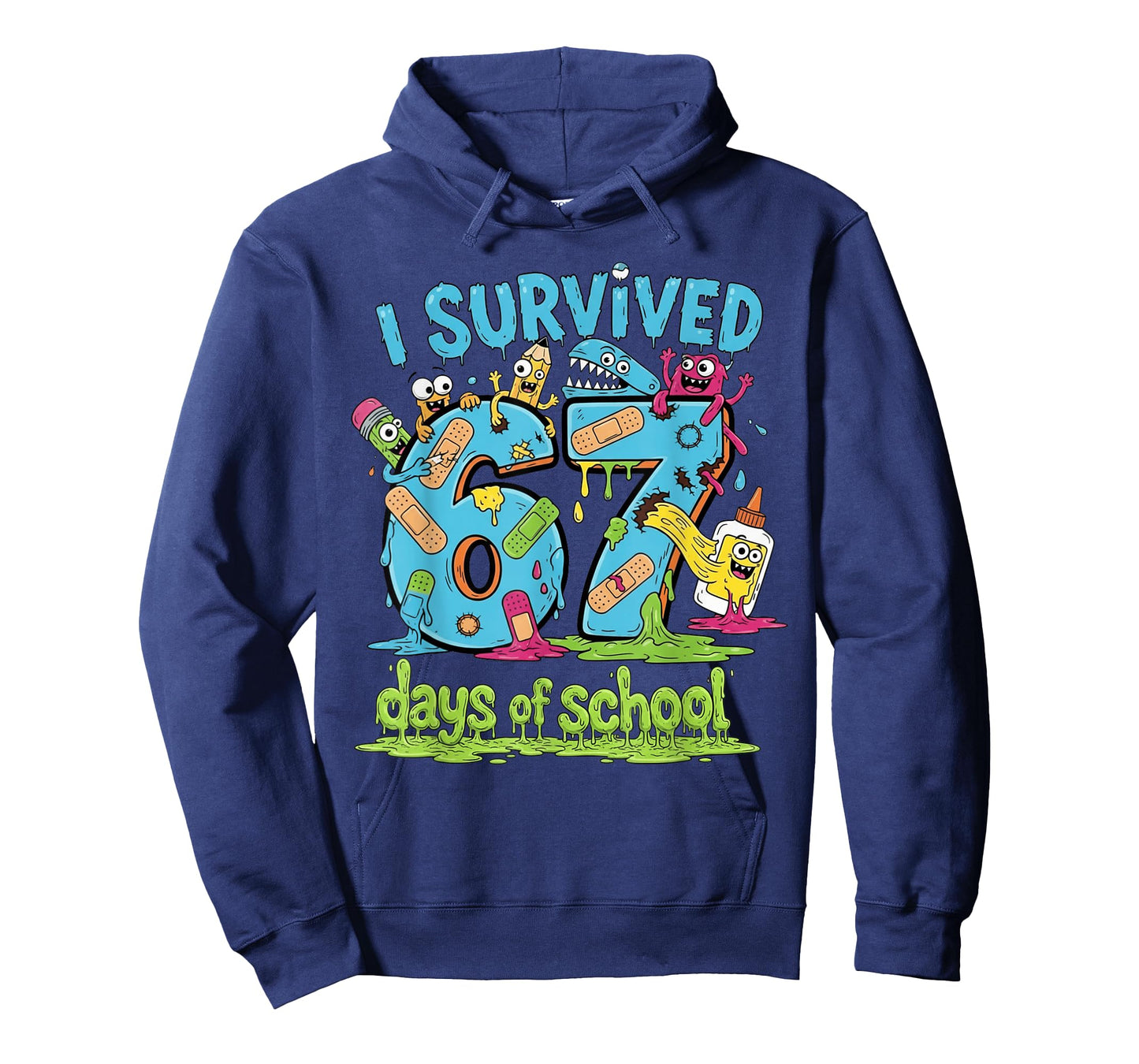 I Survived 67 Days of School Teachers Students Monster T-Shirt