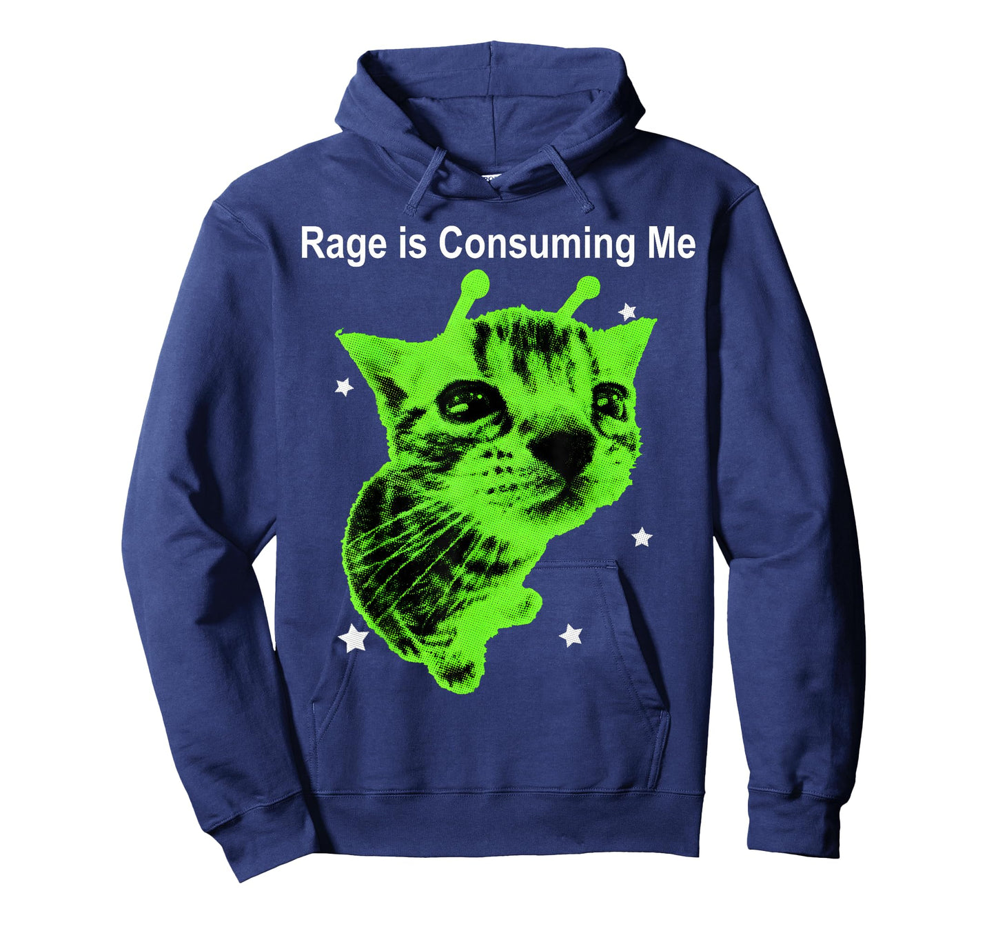 Rage is Consuming Me Alien Cat Silly Staring Cat Meme Funny T-Shirt