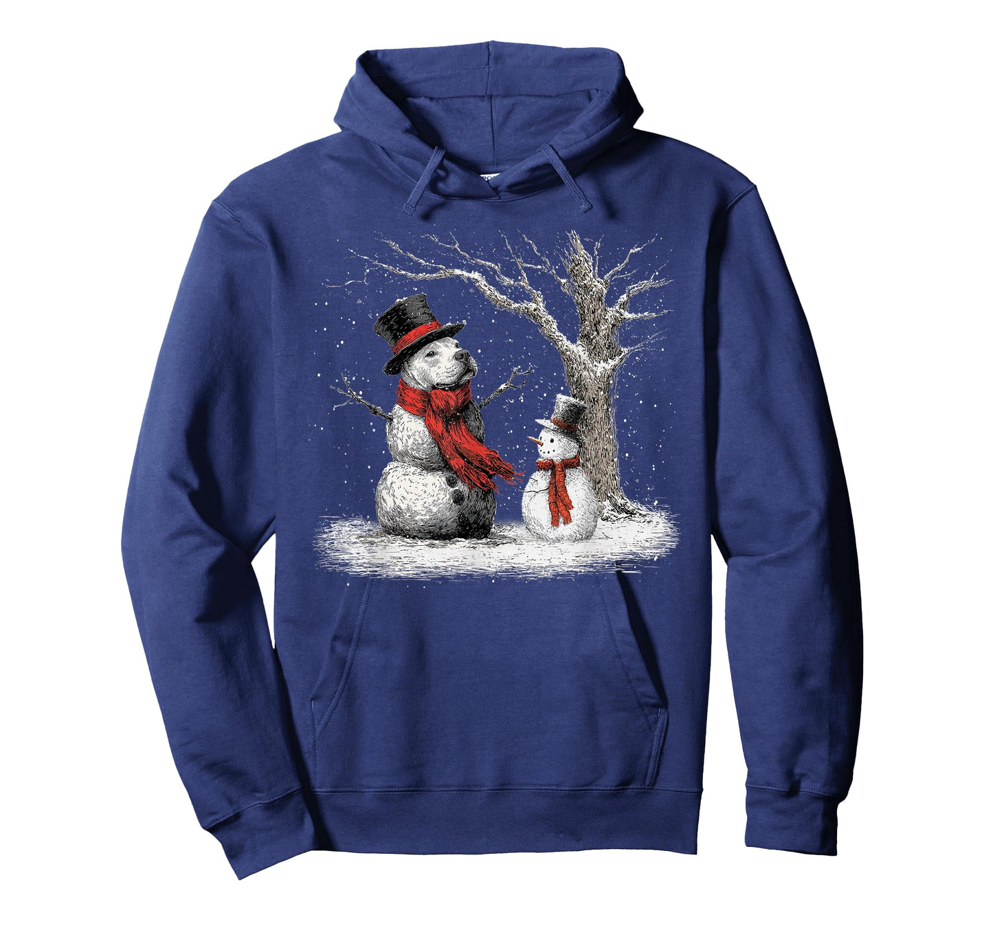 Funny Pitbull Dog in The Snow Tree Christmas Winter T-Shirt