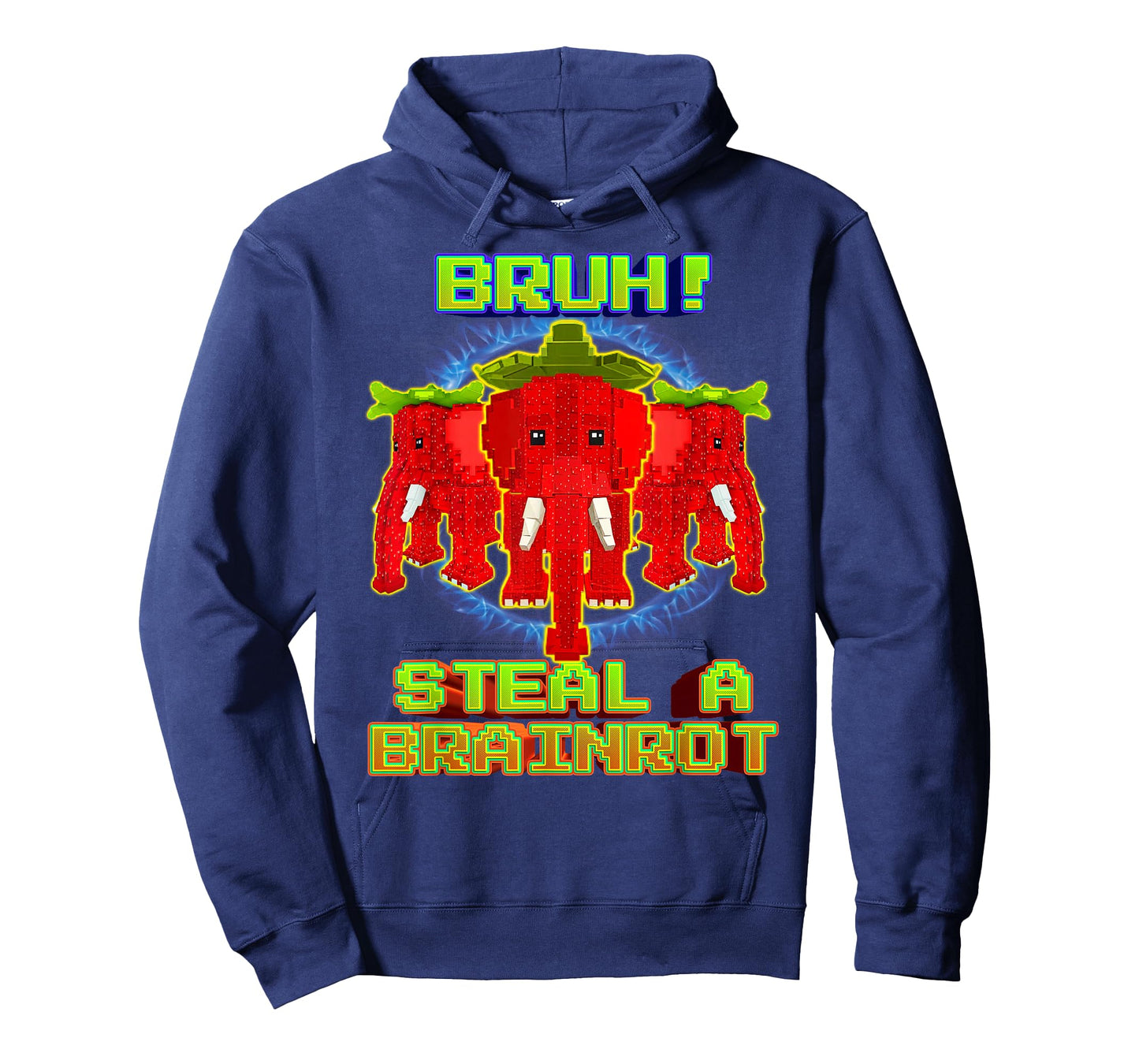 Bruh Funny Strawberry Elephant Brainrot for Boys Kids Teens T-Shirt