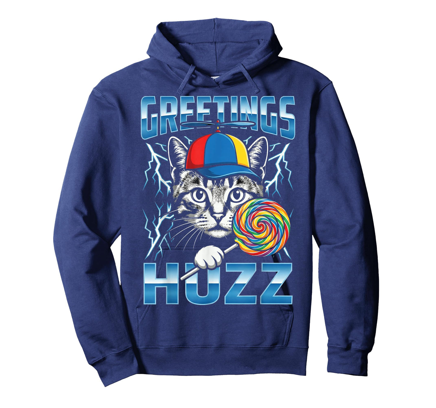 Greetings Huzz Meme Brainrot Cat Funny Gen Z Alpha Slang T-Shirt
