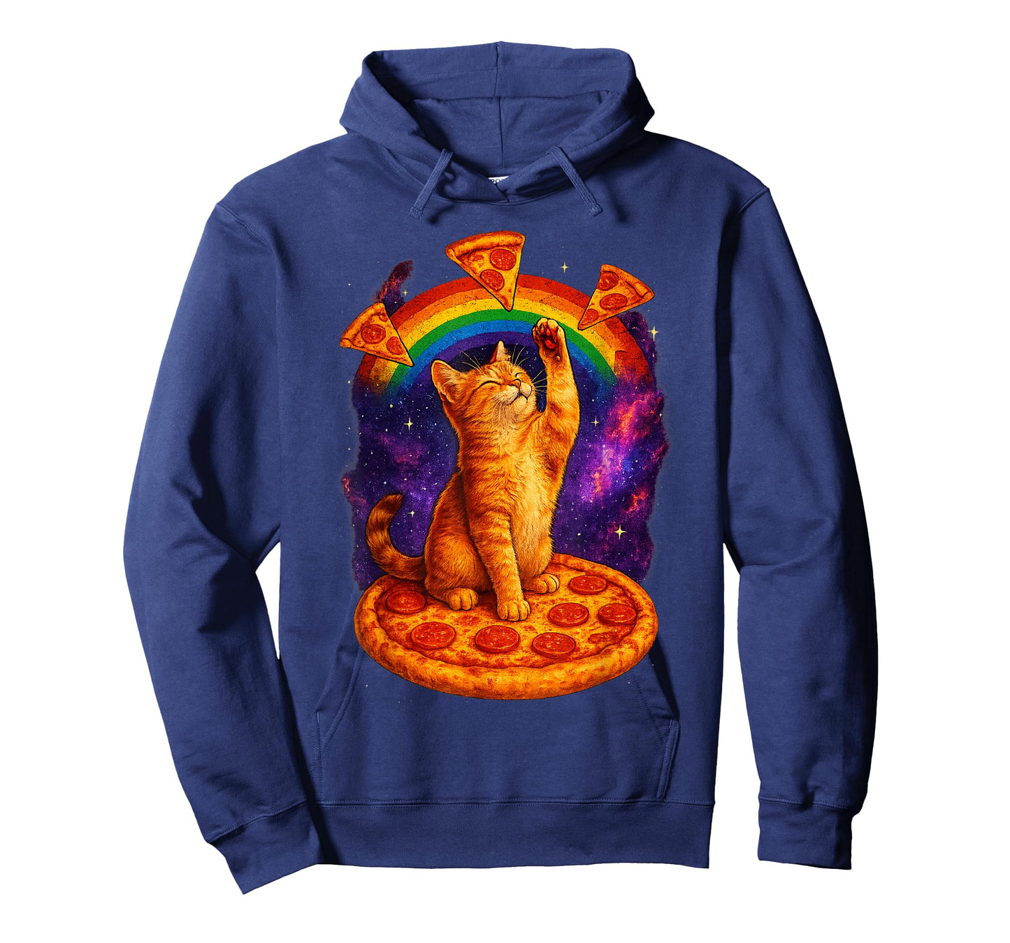 Space Cat Pizza Rainbow Cat Galaxy Cute Kitty in Space T-Shirt
