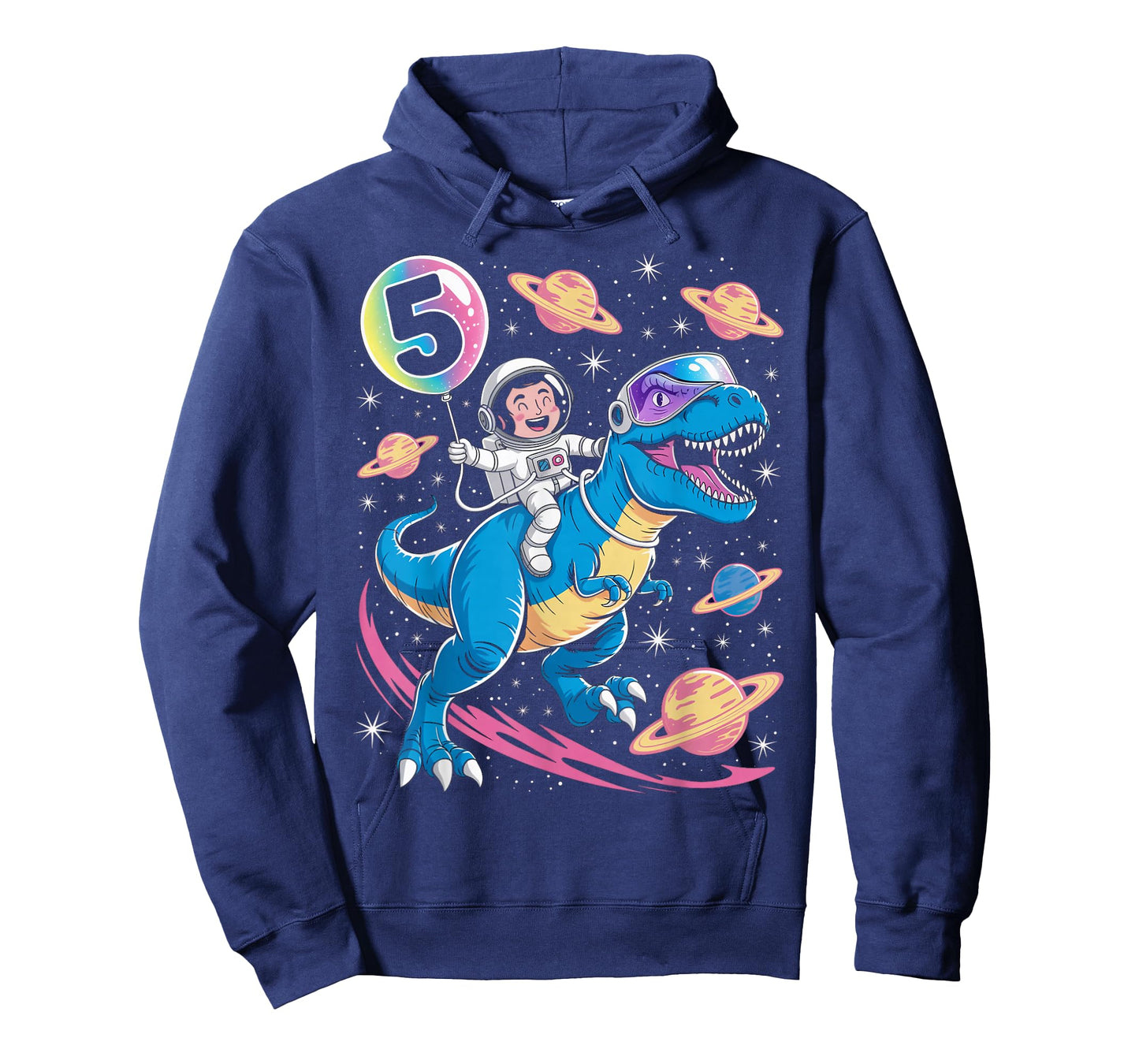 Astronaut Trex Dinosaur 5 Years Old Space Kids 5th Birthday T-Shirt