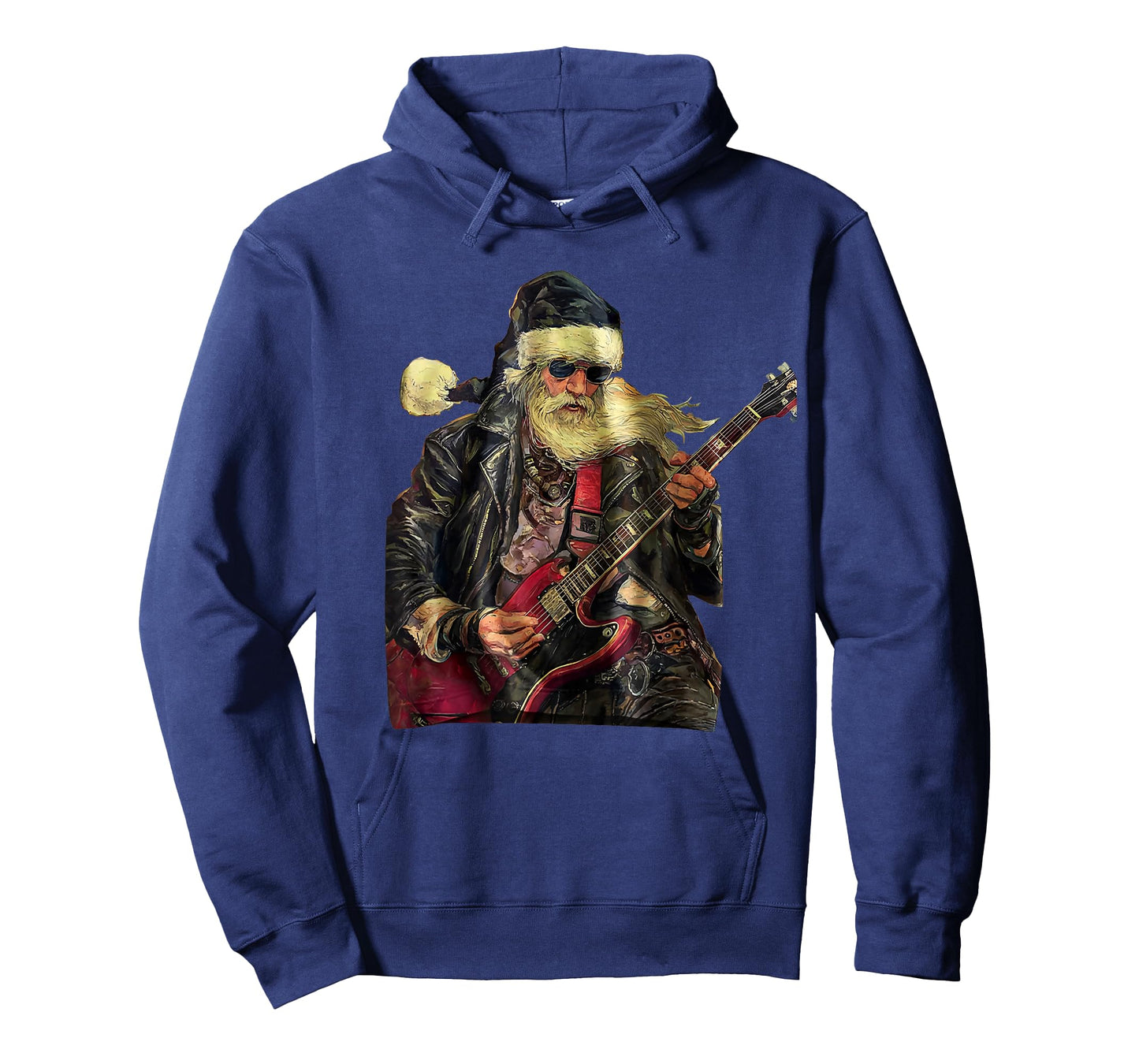 Rock Christmas Santa Claus Playing Guitar Art Print T-Shirt