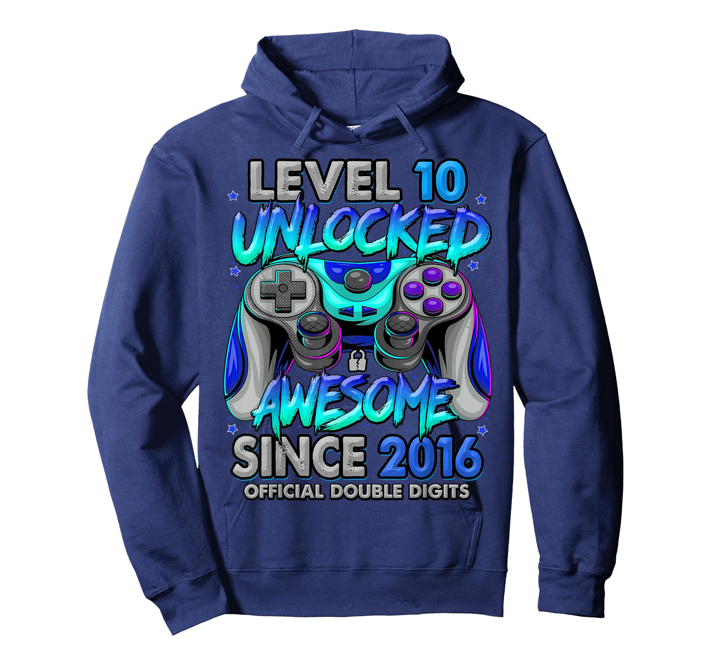 Level 10 Unlocked Awesome Since 2016 10th Birthday Gaming T-Shirt
