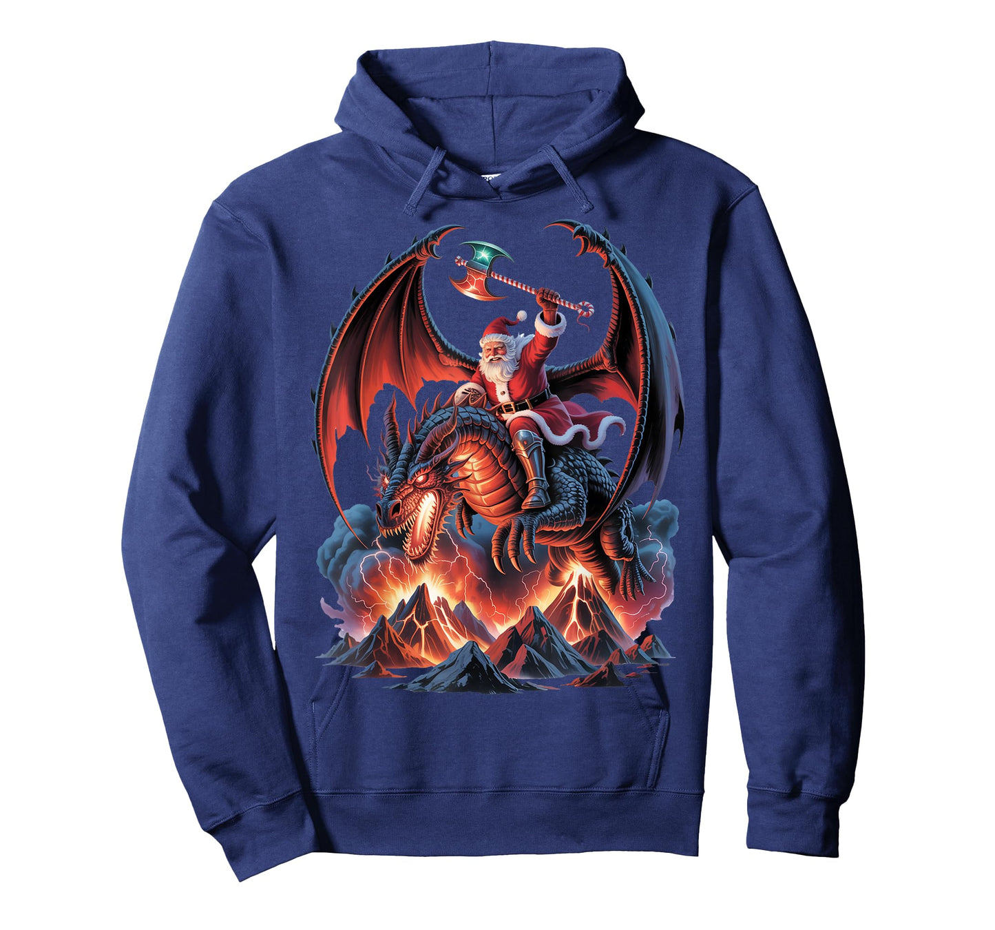 Epic Christmas Fantasy - MMO Mystic Santa Riding Dragon T-Shirt