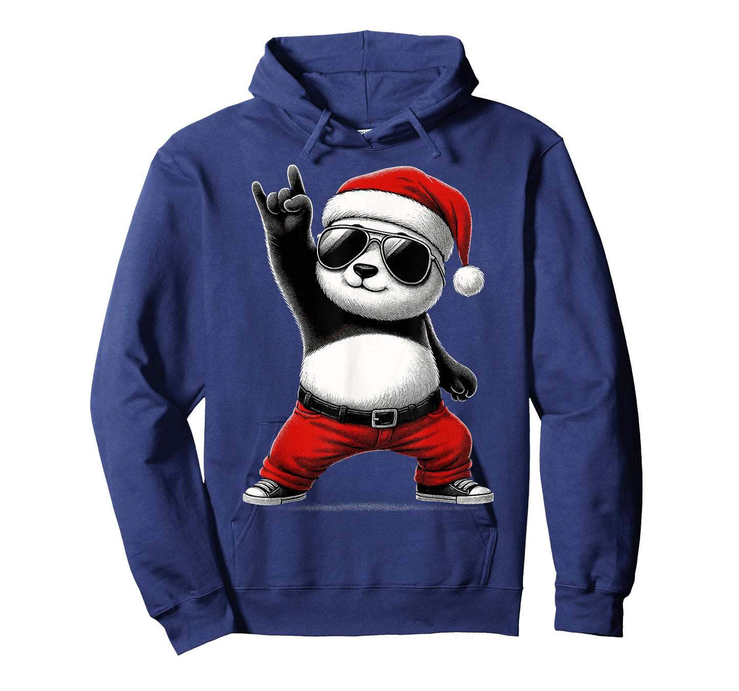 Panda Santa Rock On Men Women Kids Funny Panda T-Shirt
