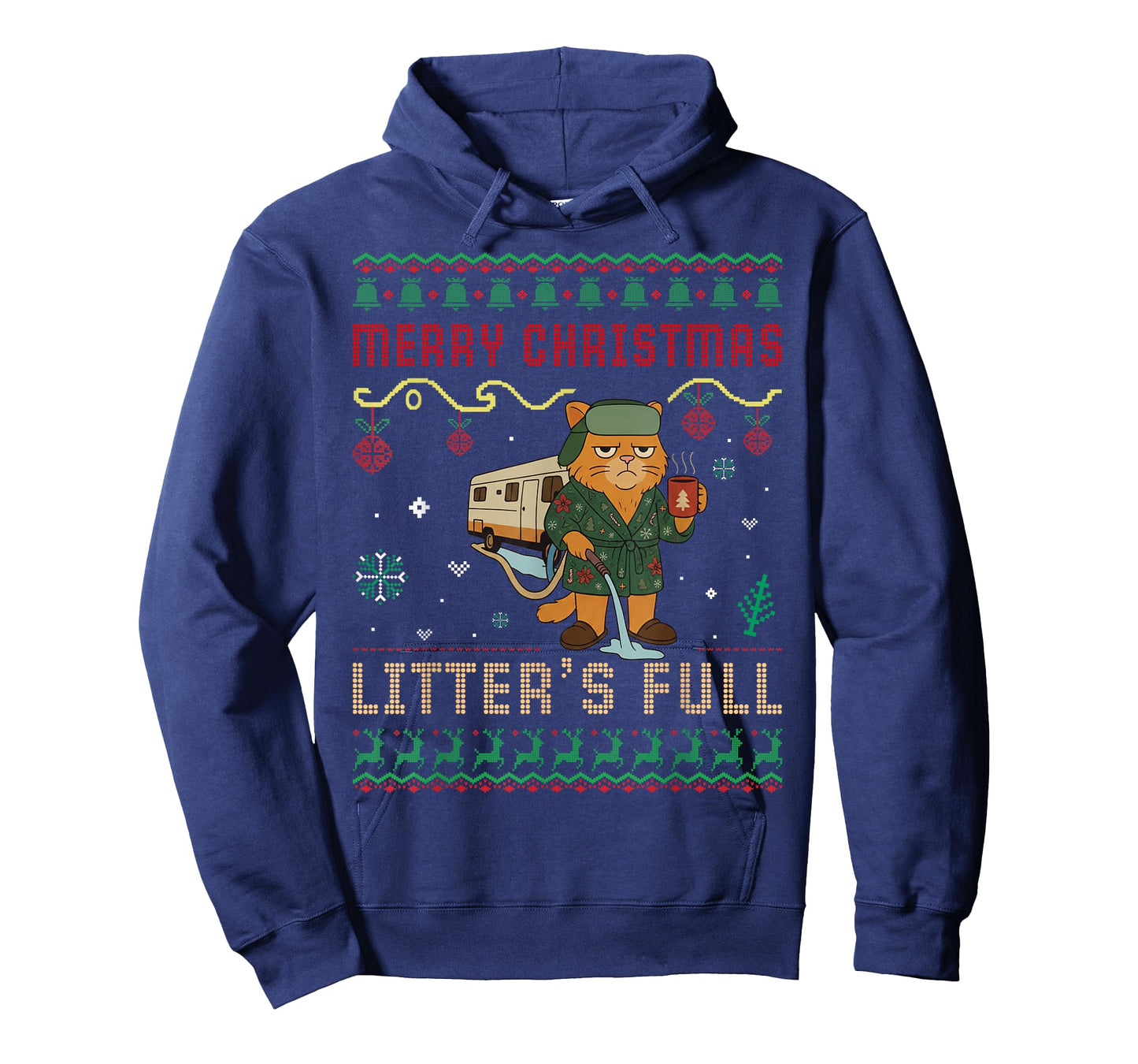 Merry Christmas Litter’s Full Funny Cat Xmas Ugly Sweaters T-Shirt