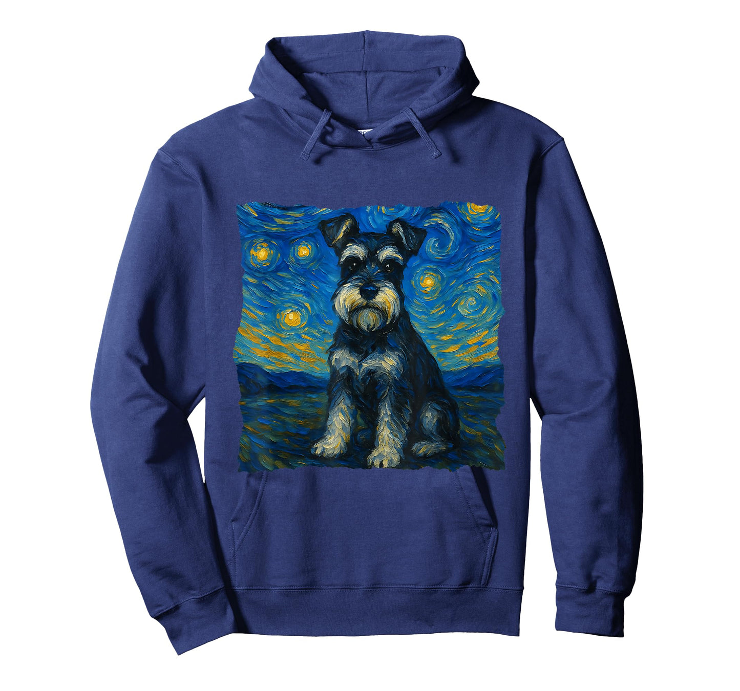 Schnauzer Dog Art Starry Night Style Painting Dog Lovers T-Shirt