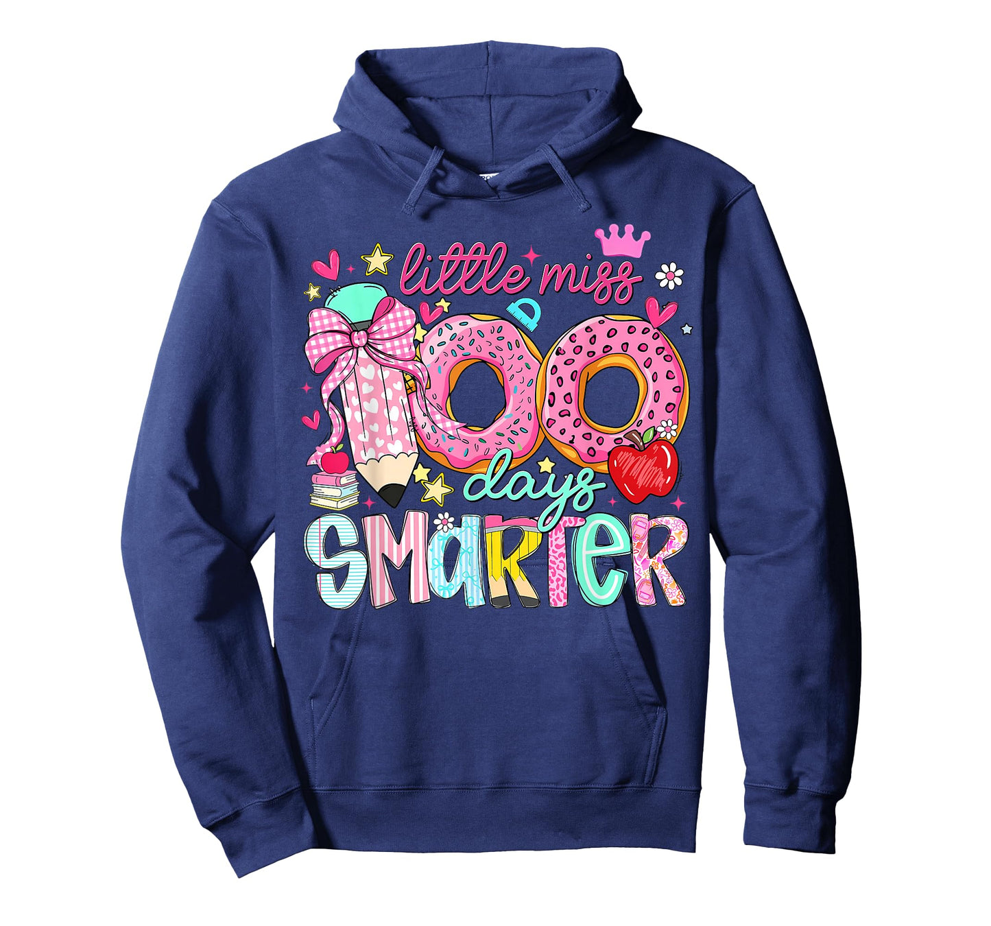 Little Miss 100 Days Smarter Kids Girls 100th Day of School T-Shirt