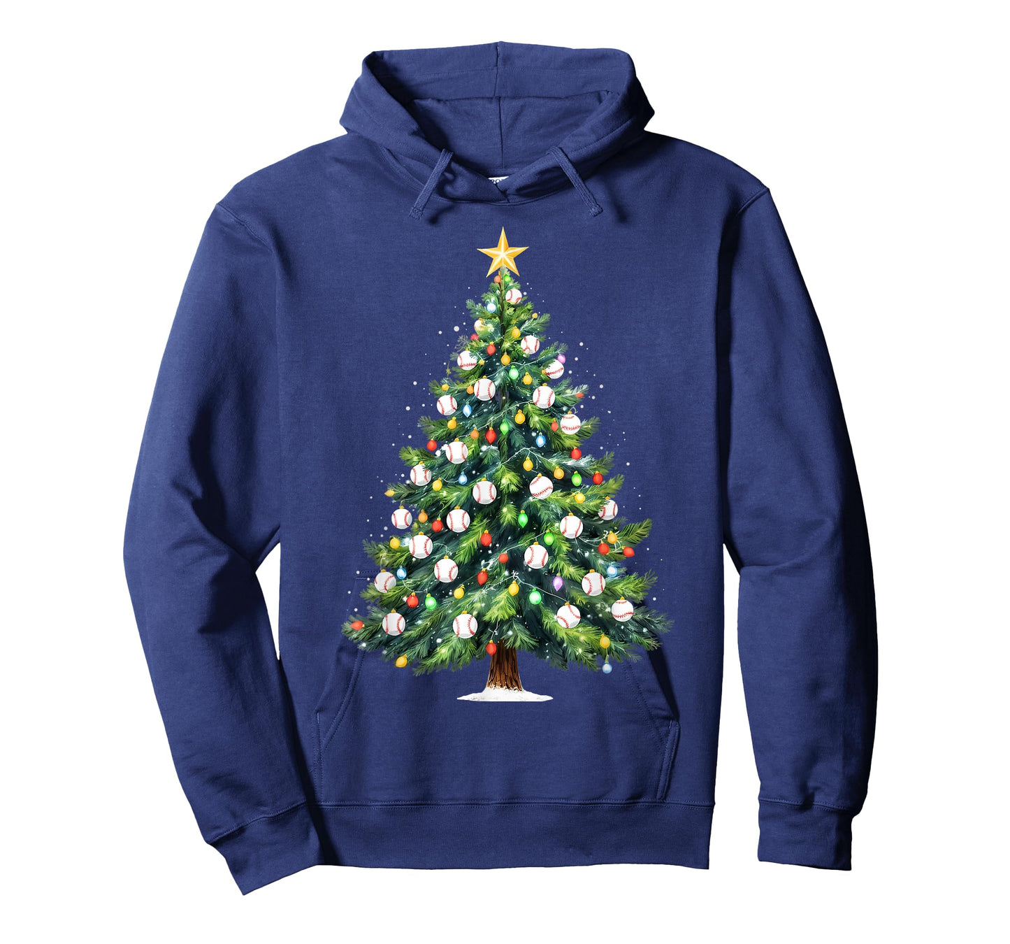Christmas Baseball Tree Lights Funny Xmas Family Holiday T-Shirt
