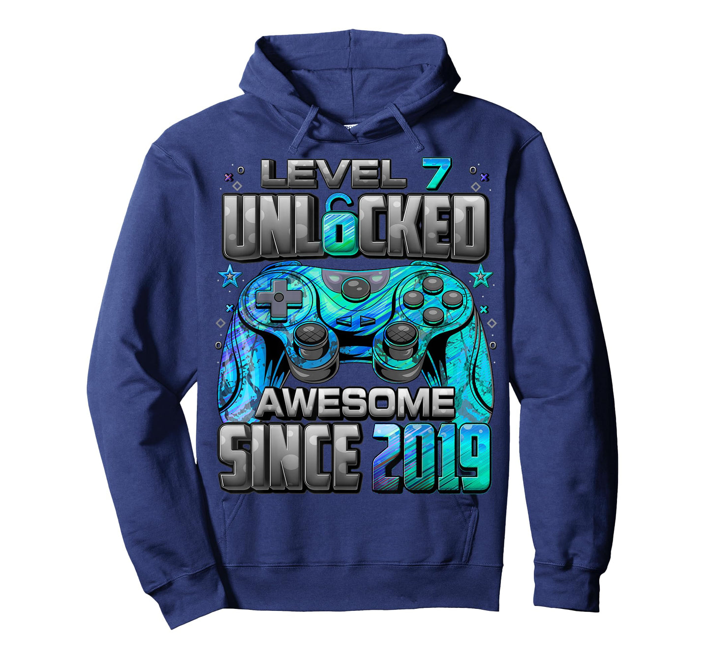 Level 7 Unlocked Awesome Since 2019 7th Birthday Gaming T-Shirt