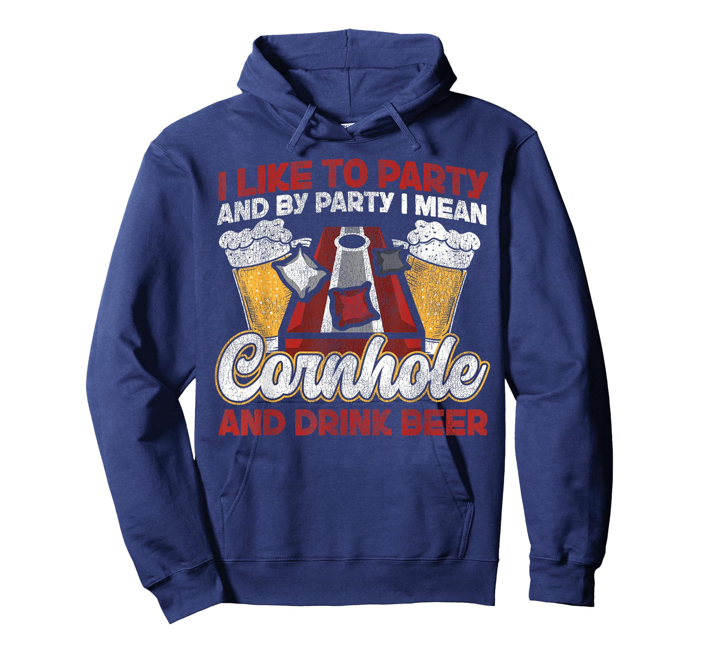 Cornhole Team Bean Bag Player Champ Beer I Like to Party and T-Shirt